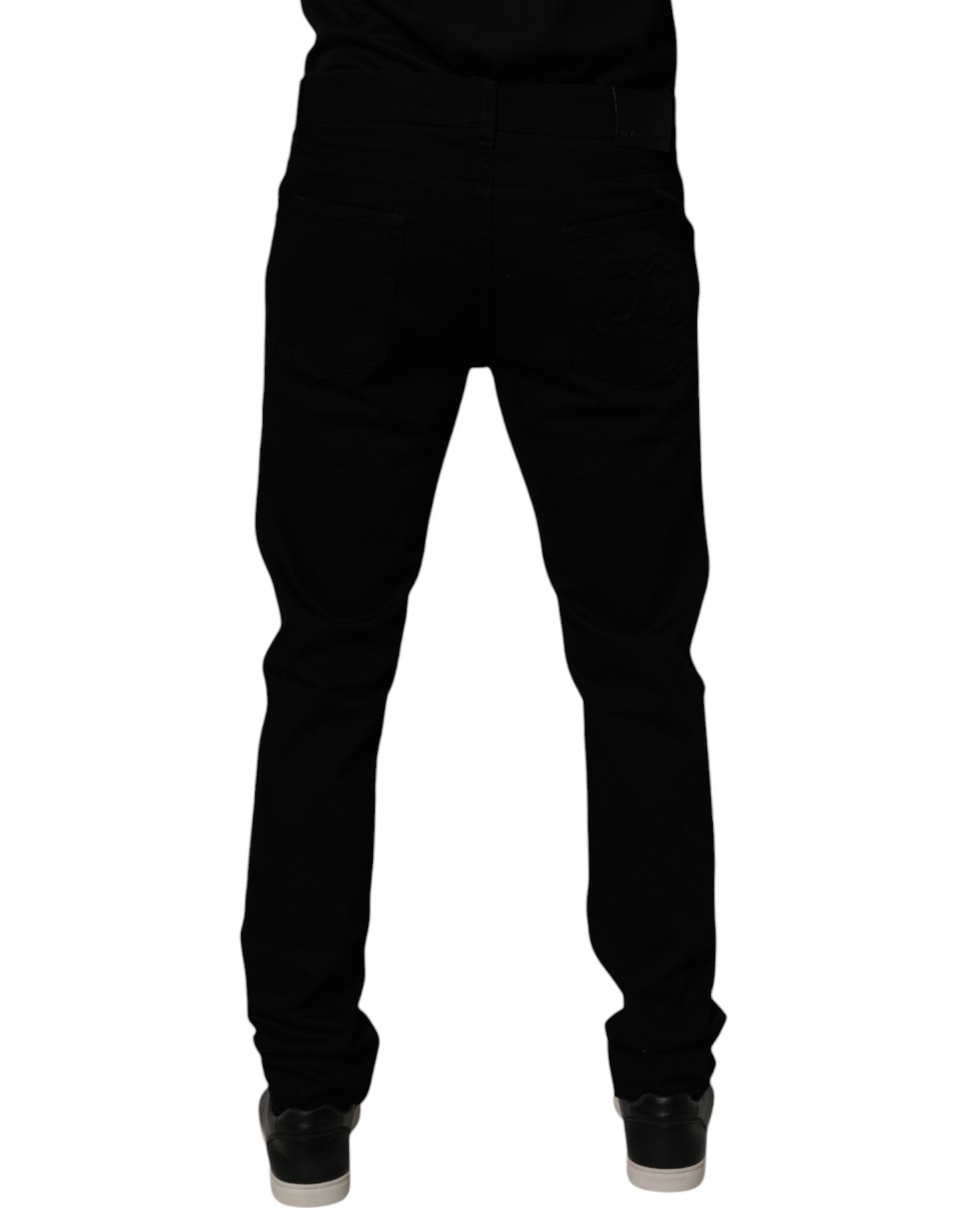 Pre-Owned Dolce & Gabbana Black Cotton Stretch Skinny Men Denim Jeans