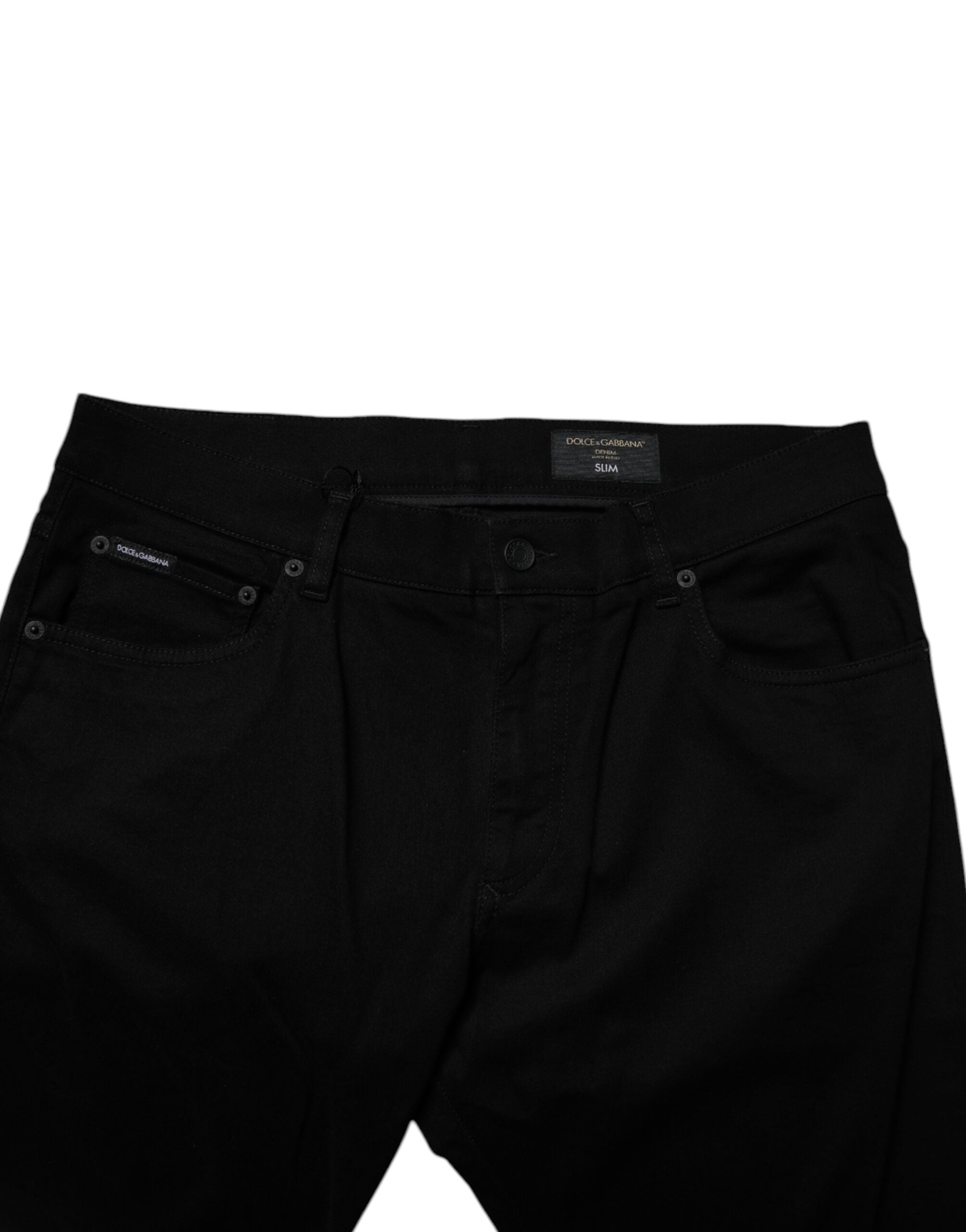 Pre-Owned Dolce & Gabbana Black Cotton Stretch Skinny Men Denim Jeans