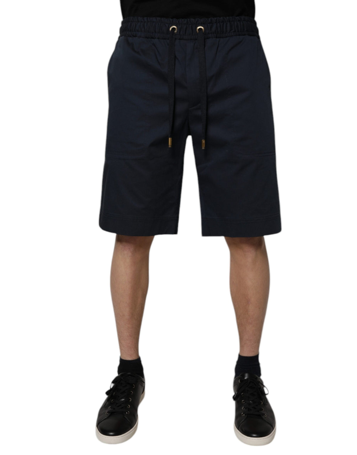 Dolce & Gabbana Navy Blue Cotton Stretch Men Bermuda Shorts