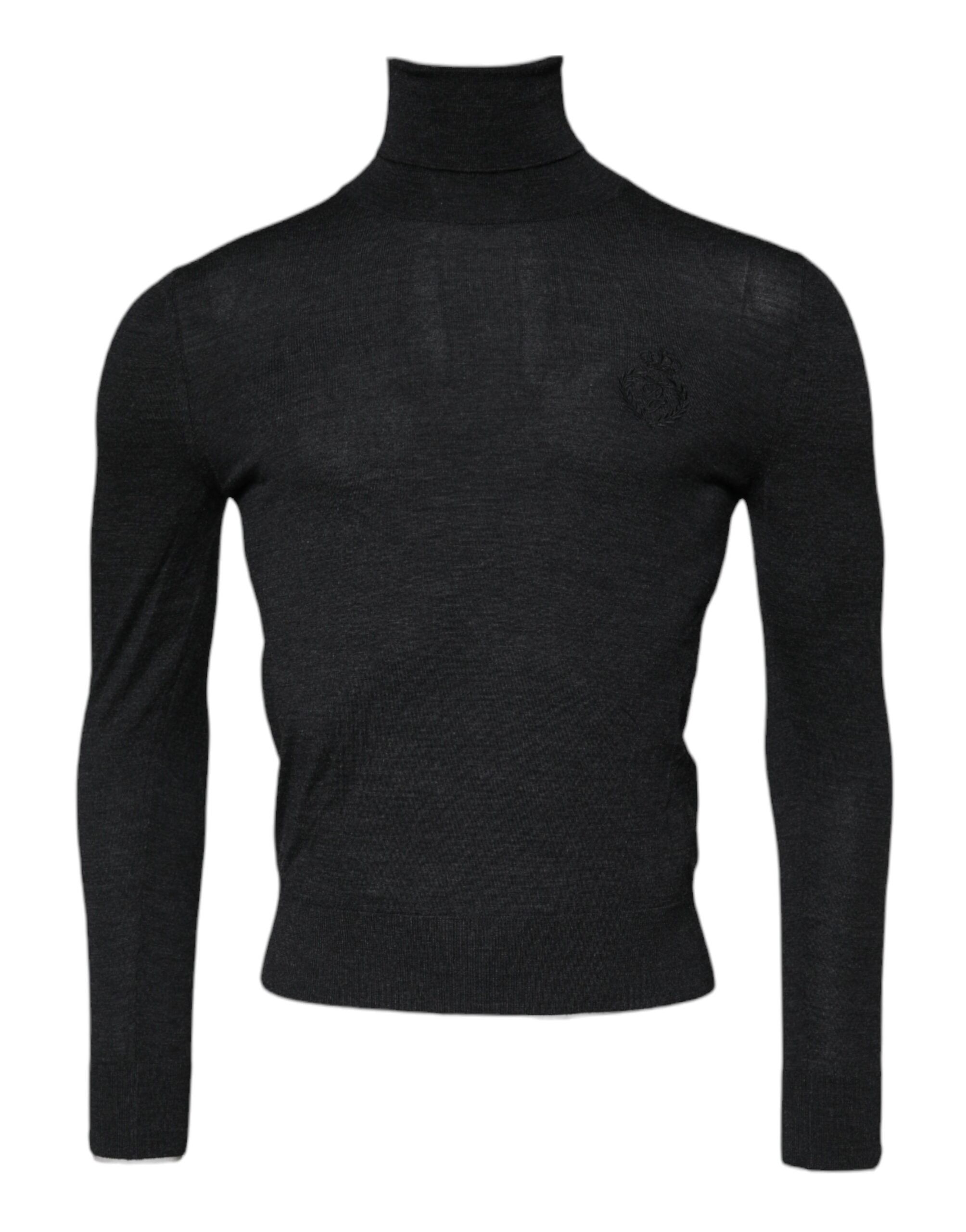 New Dolce & Gabbana Black Wool Turtle Neck Men Pullover Sweater