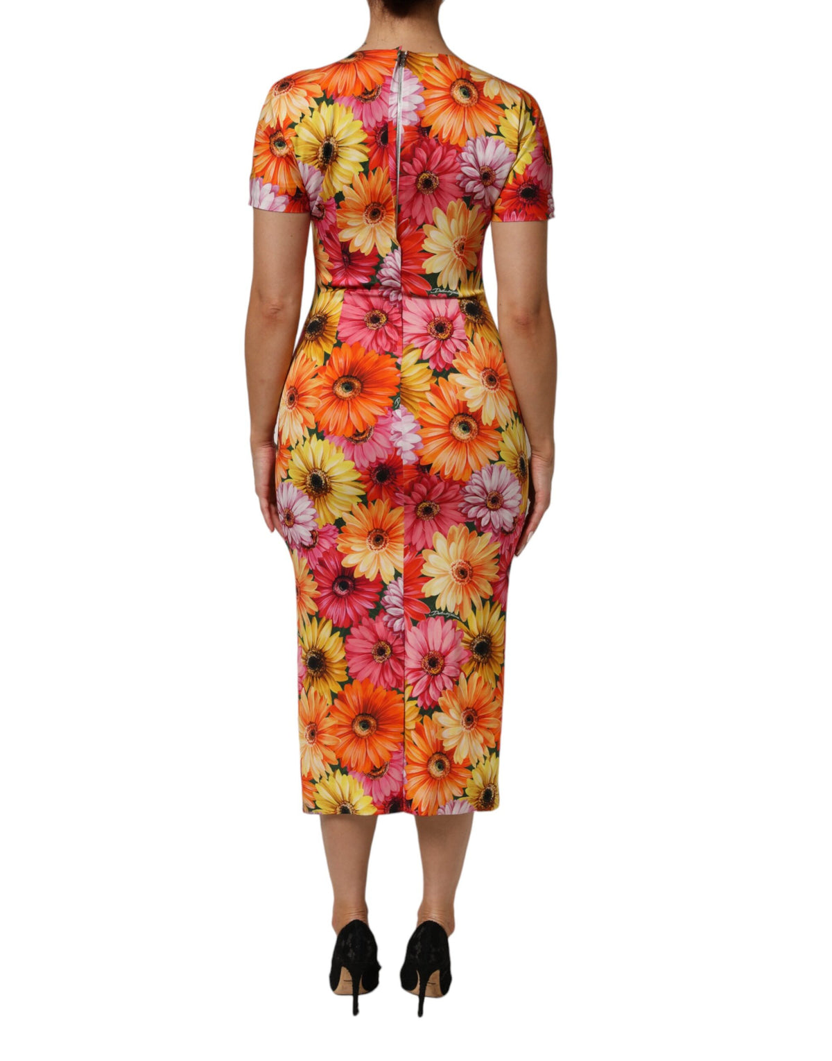 Dolce & Gabbana Floral Print SilkSheath Midi Dress