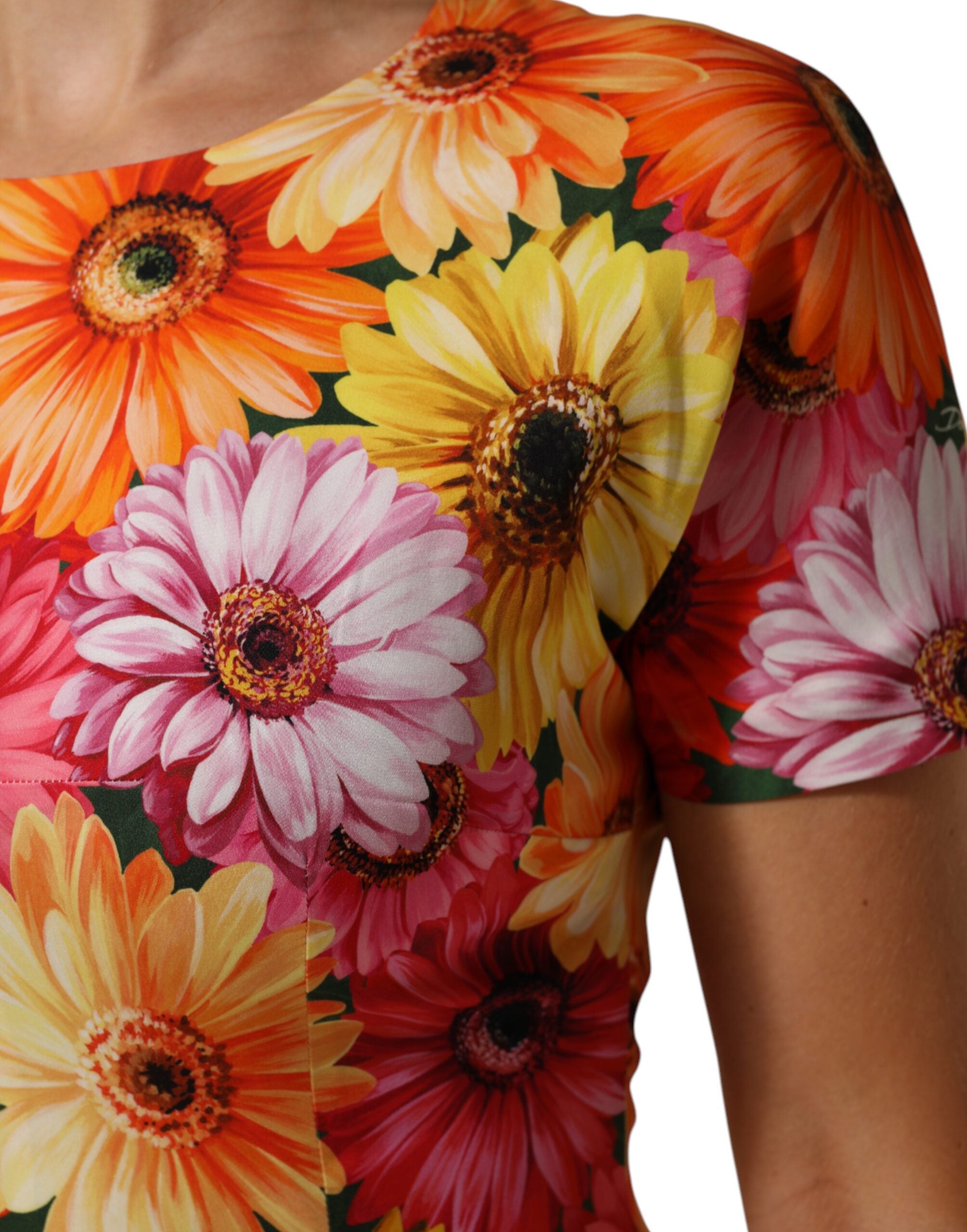 Dolce & Gabbana Floral Print SilkSheath Midi Dress