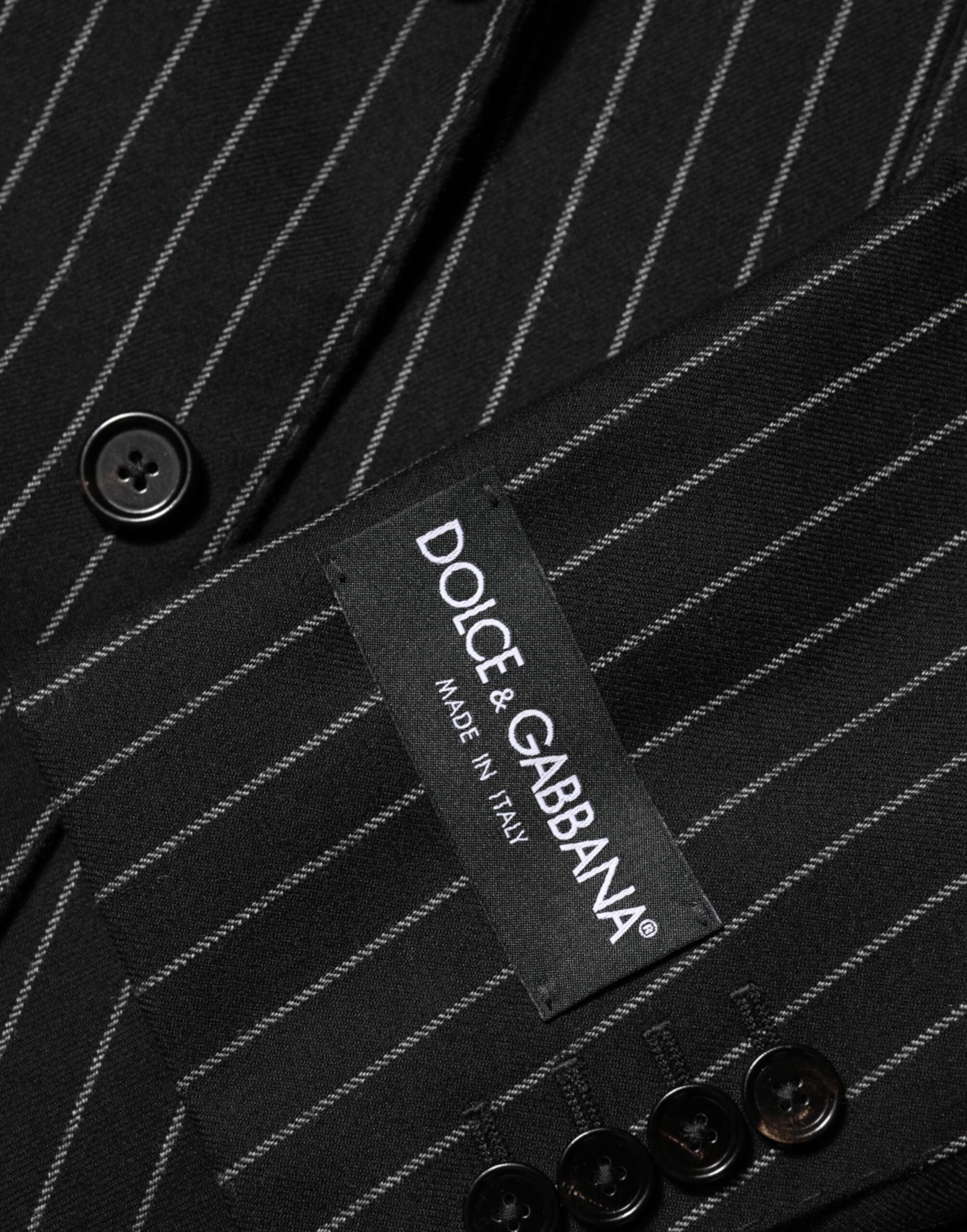 Dolce & Gabbana Dark Gray Stripes 2 Buttons Suit Jacket Blazer