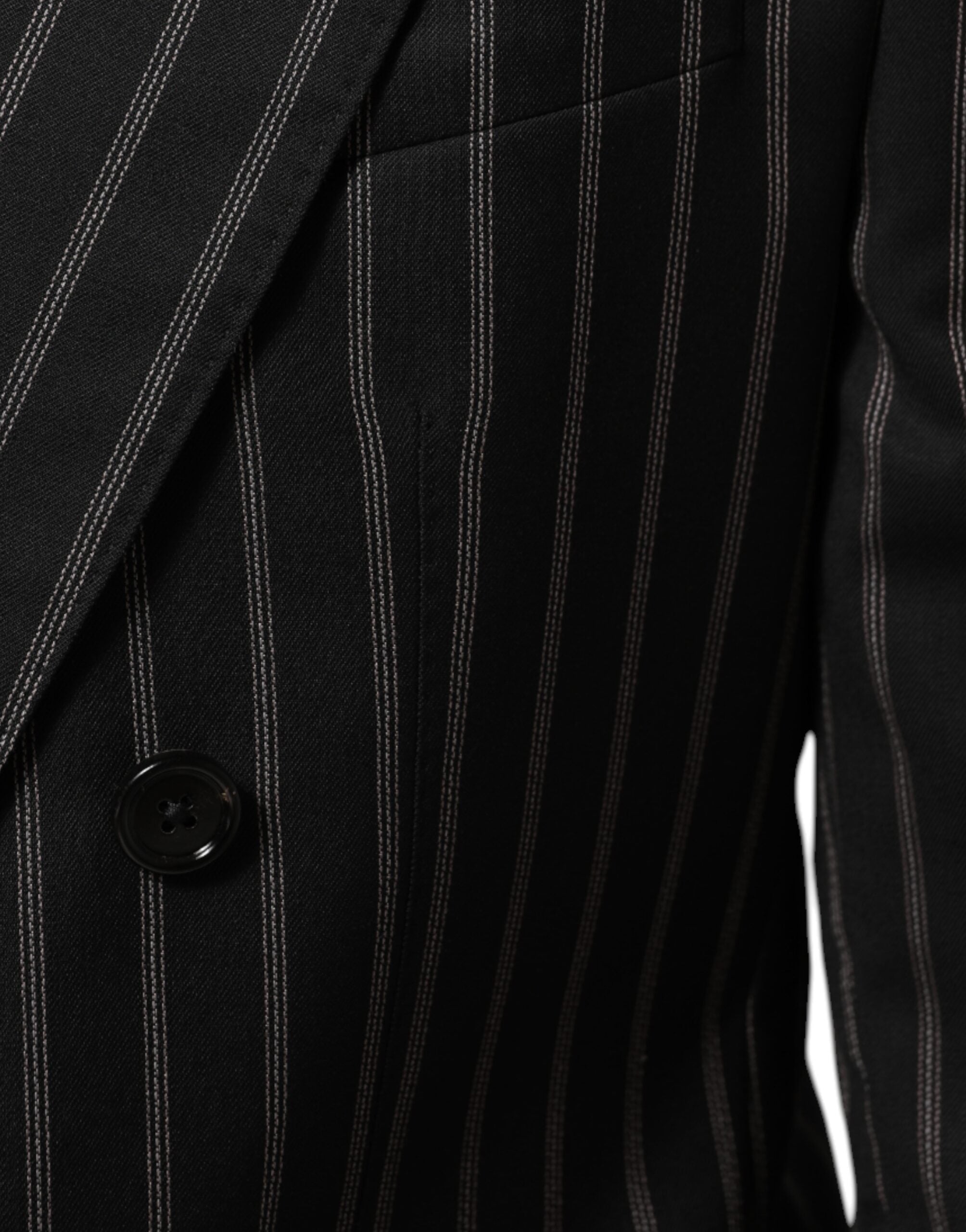 New Dolce & Gabbana Dark Gray Stripes SICILIA 1 Button Suit Blazer