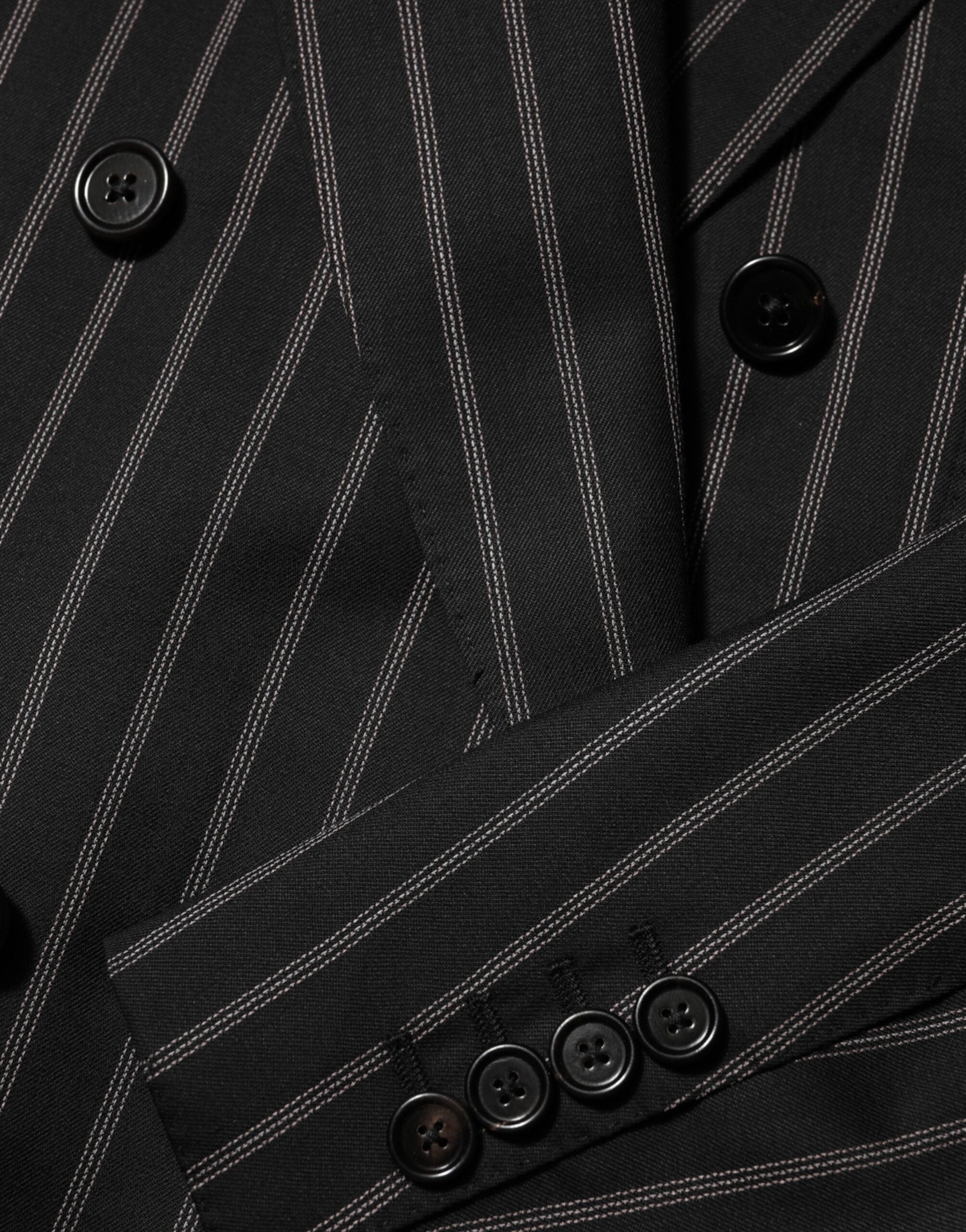 New Dolce & Gabbana Dark Gray Stripes SICILIA 1 Button Suit Blazer