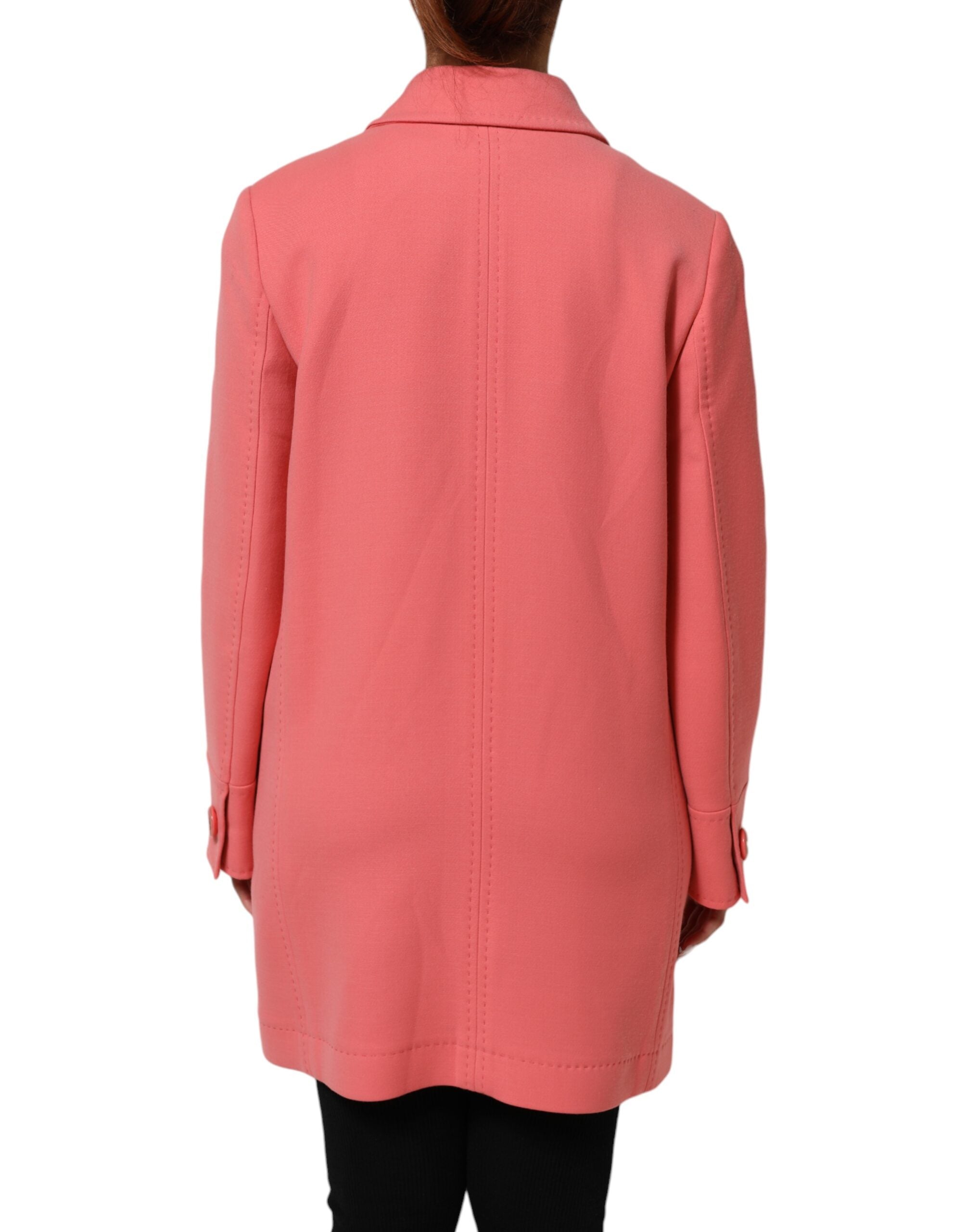 Pre-Owned Dolce & Gabbana Pink Buttoned Down Trench Coat Jacket