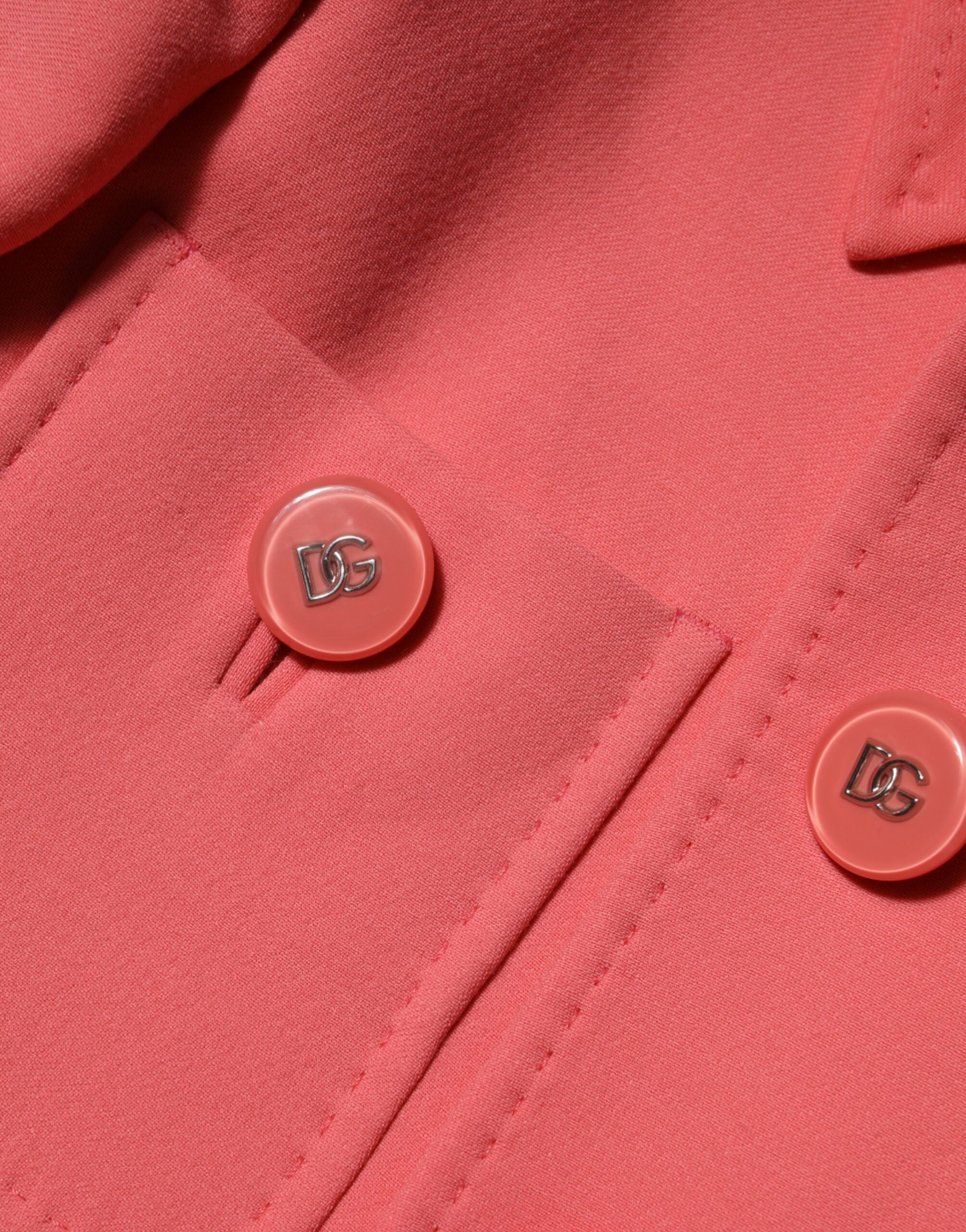 Pre-Owned Dolce & Gabbana Pink Buttoned Down Trench Coat Jacket
