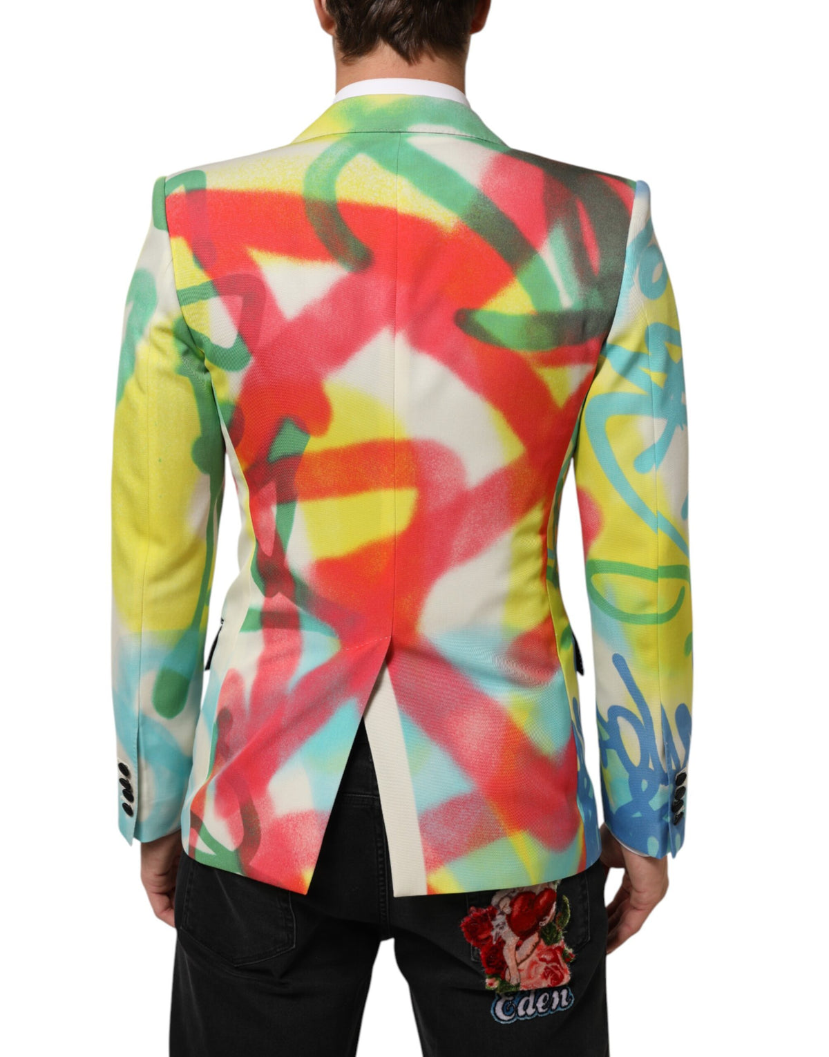 New Dolce & Gabbana Graffiti SICILIA 1 Button Men Suit Blazer