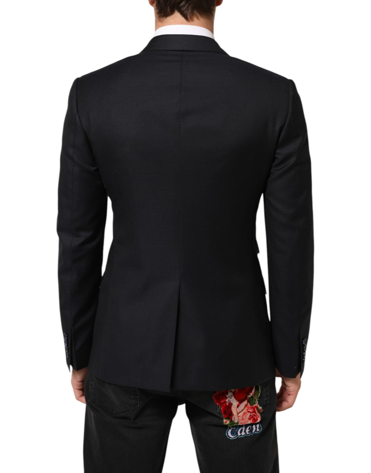 New Dolce & Gabbana Dark Blue Wool NAPOLI 2 Button Men Suit Blazer