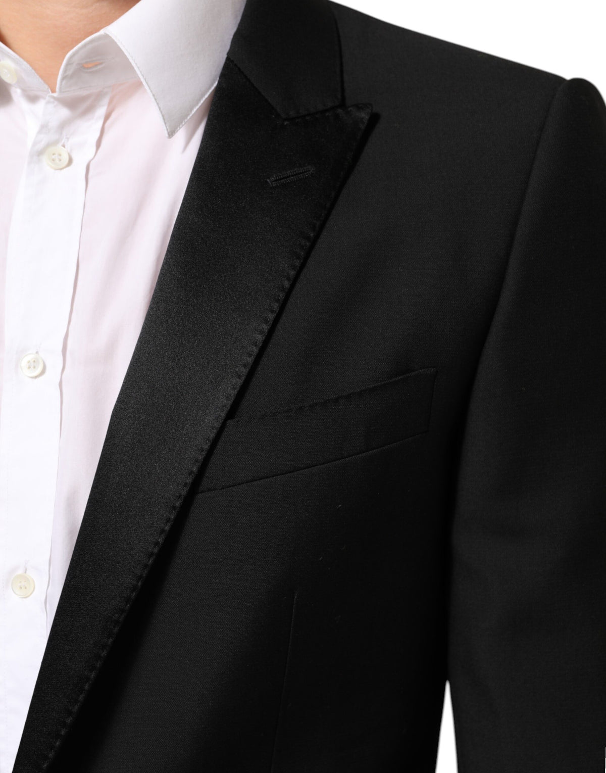 New Dolce & Gabbana Black Wool MARTINI 2 Button Men Suit Blazer