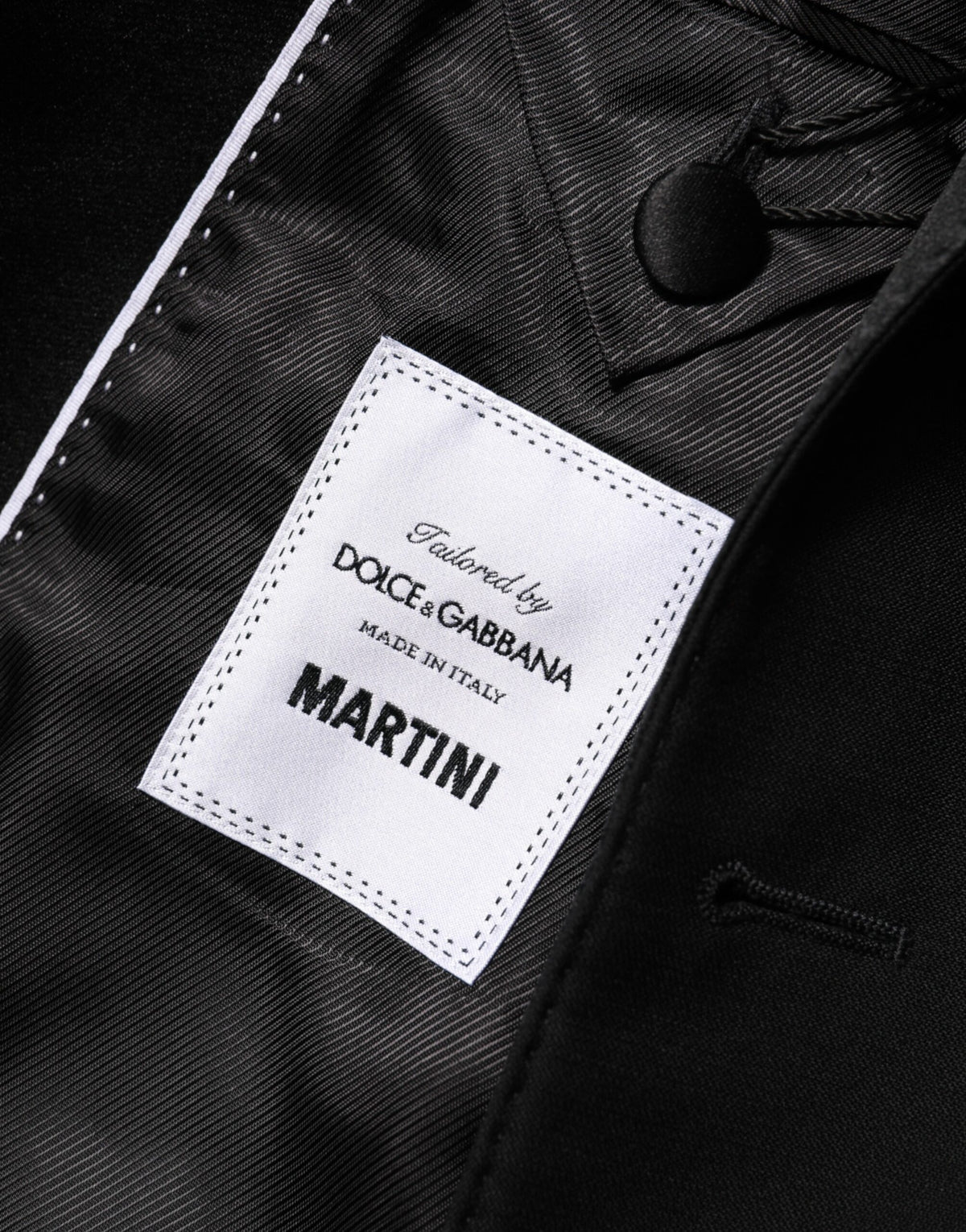 New Dolce & Gabbana Black Wool MARTINI 2 Button Men Suit Blazer