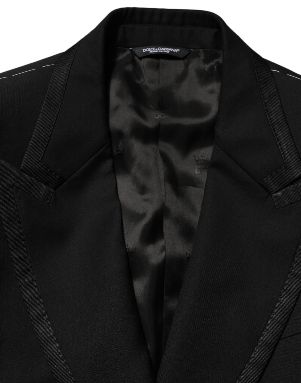 New Dolce & Gabbana Black Wool 1 Button Suit Jacket Men Blazer