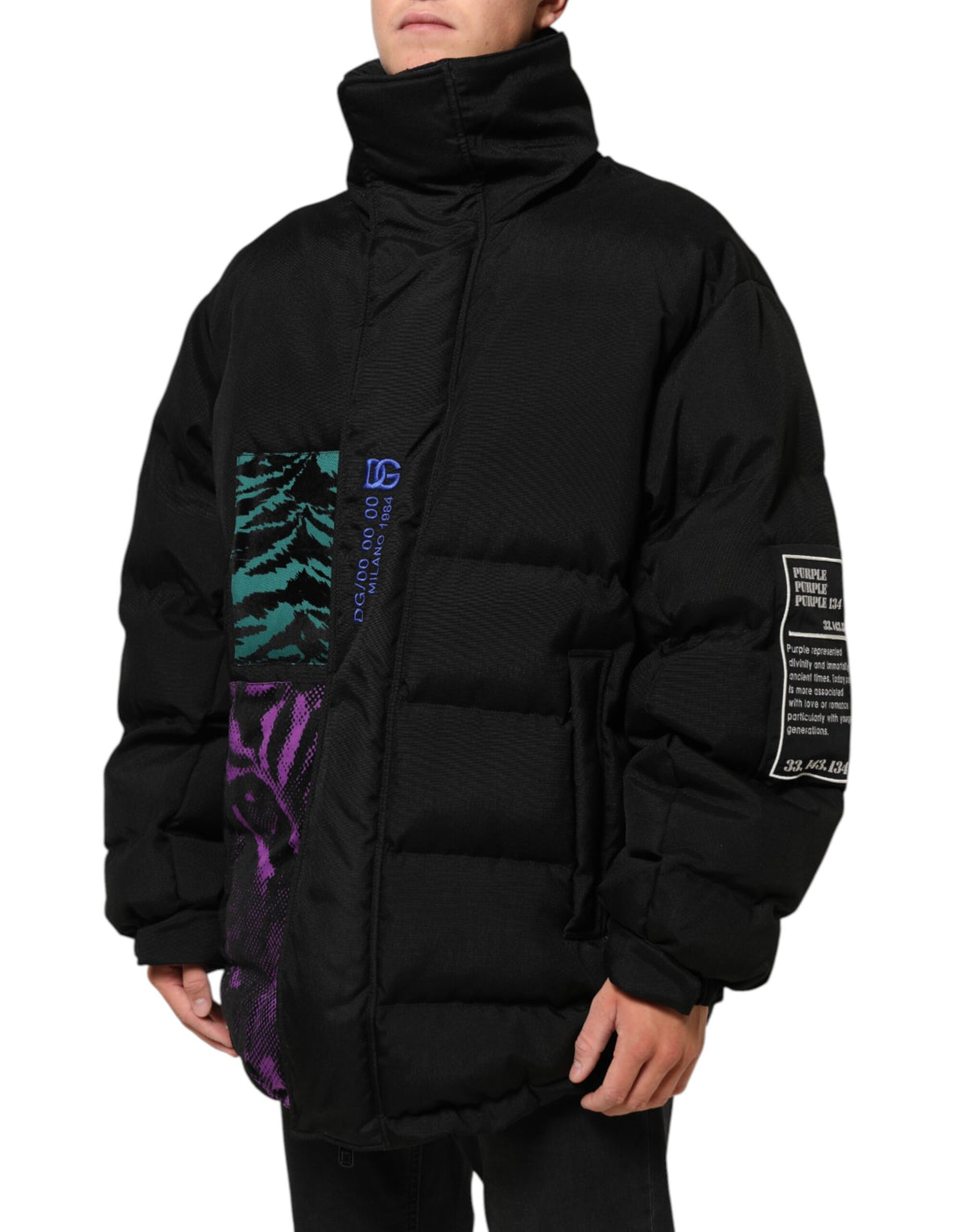 New Dolce & Gabbana Black Nylon Puffer Men Full Zip Jacket