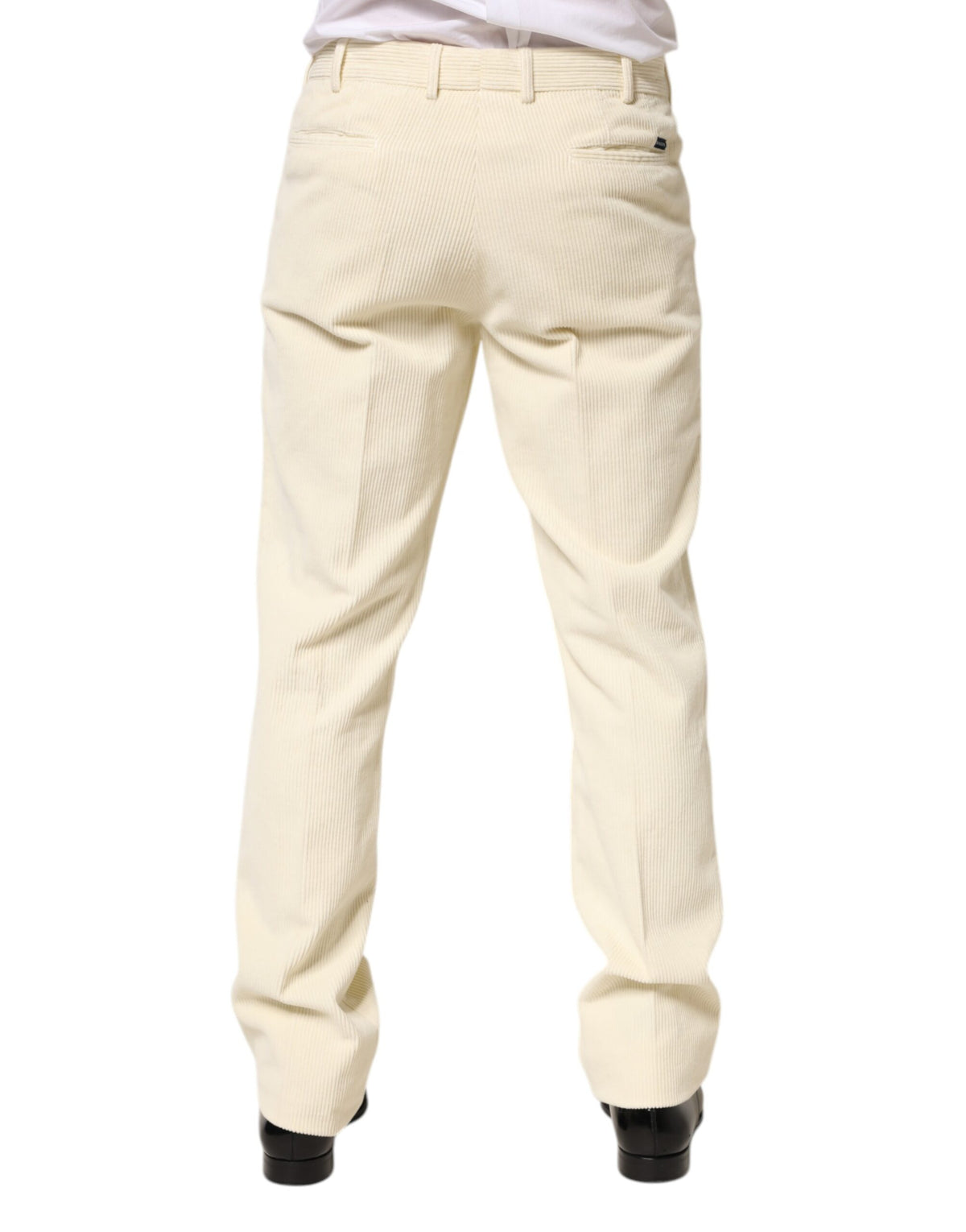 New Burberry Beige Corduroy Cotton Straight Men Trouser Pants