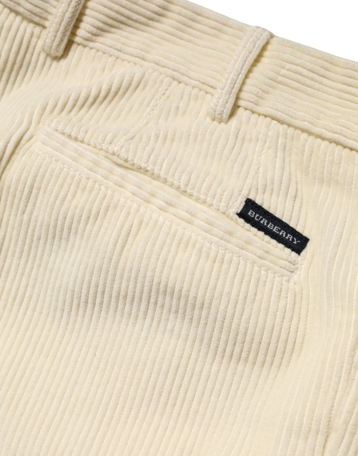 New Burberry Beige Corduroy Cotton Straight Men Trouser Pants