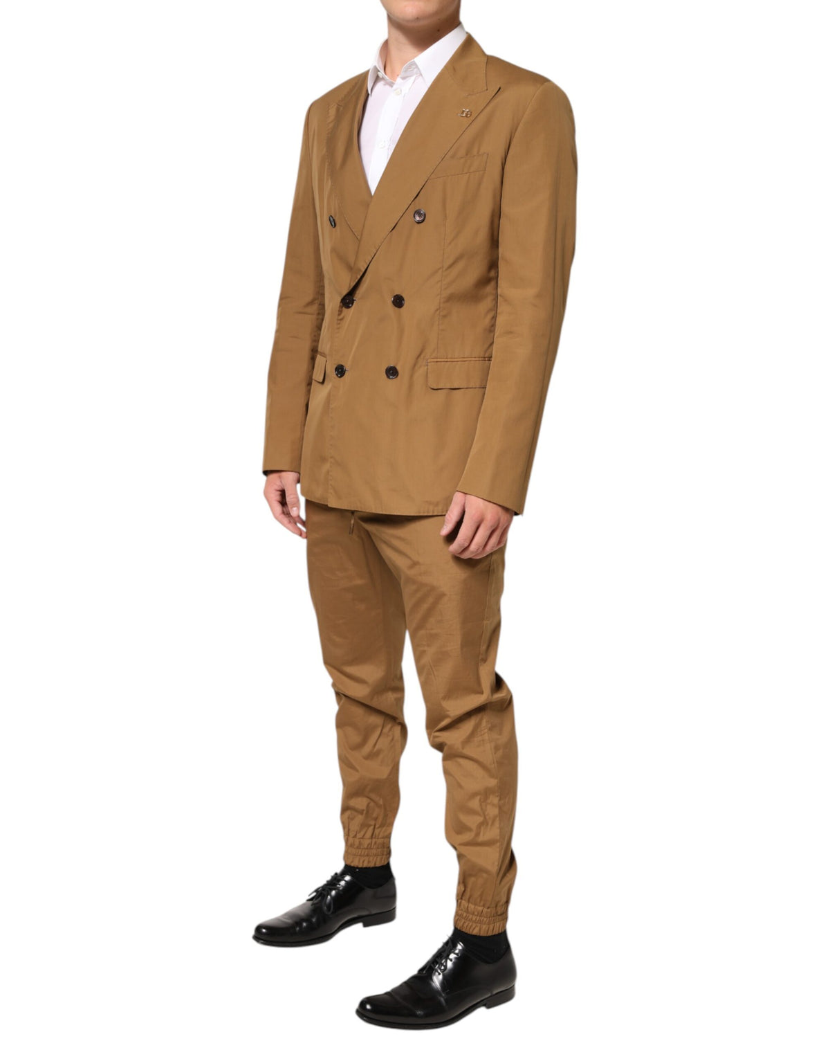 New Dolce & Gabbana Brown TAORMINA Double-Breasted 2 Piece Suit