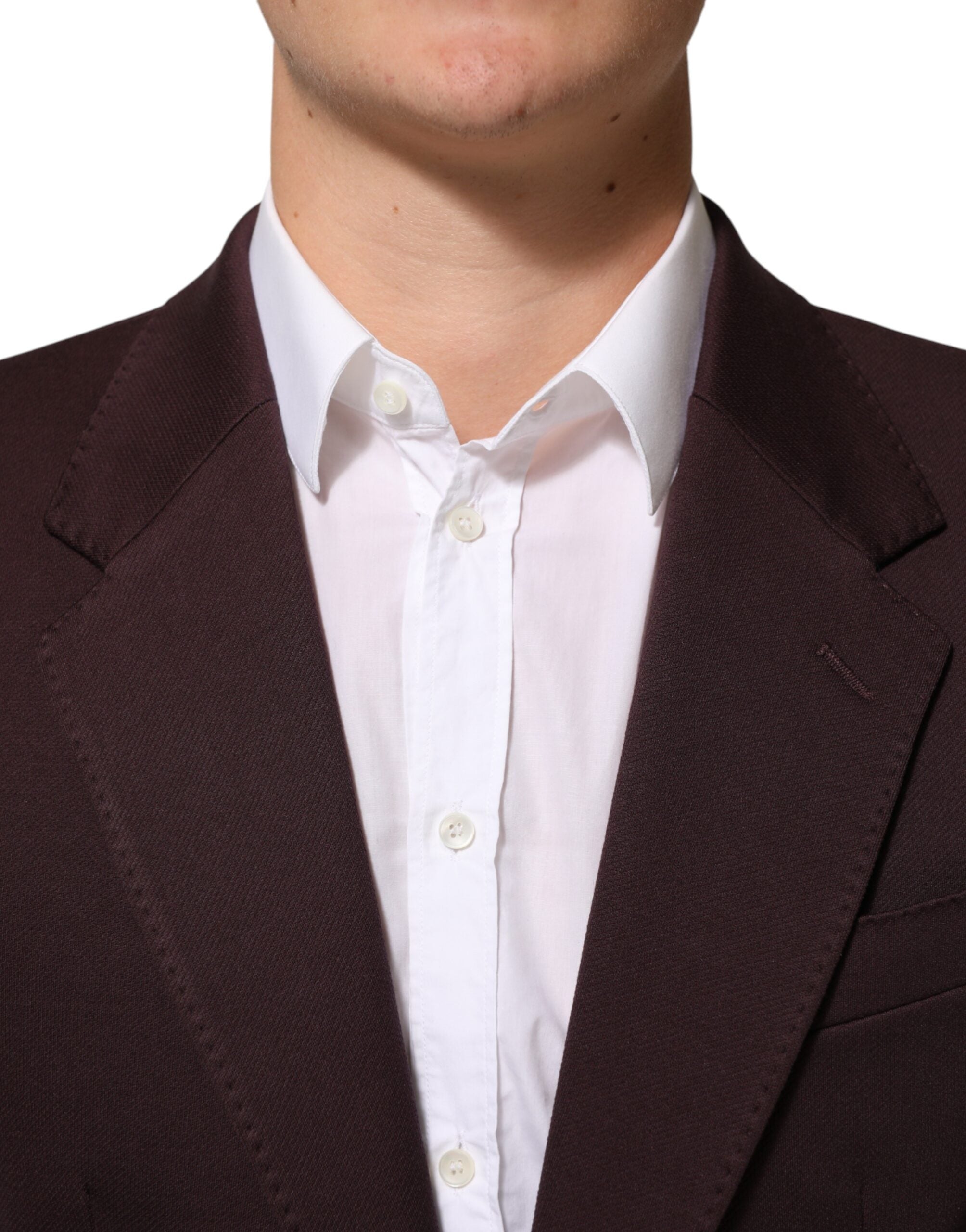 New Dolce & Gabbana Maroon Cotton 2 Buttons Suit Jacket Blazer