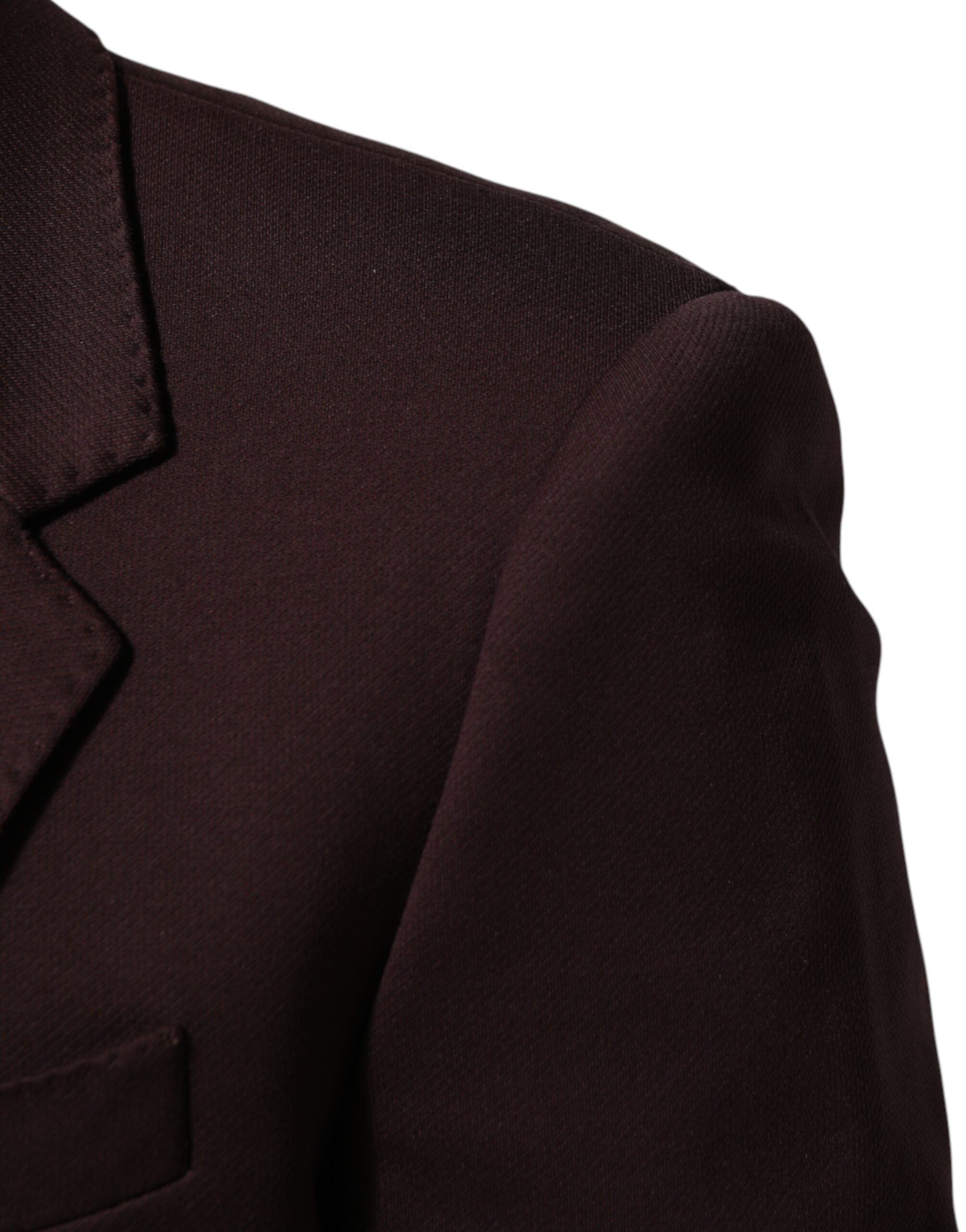 New Dolce & Gabbana Maroon Cotton 2 Buttons Suit Jacket Blazer