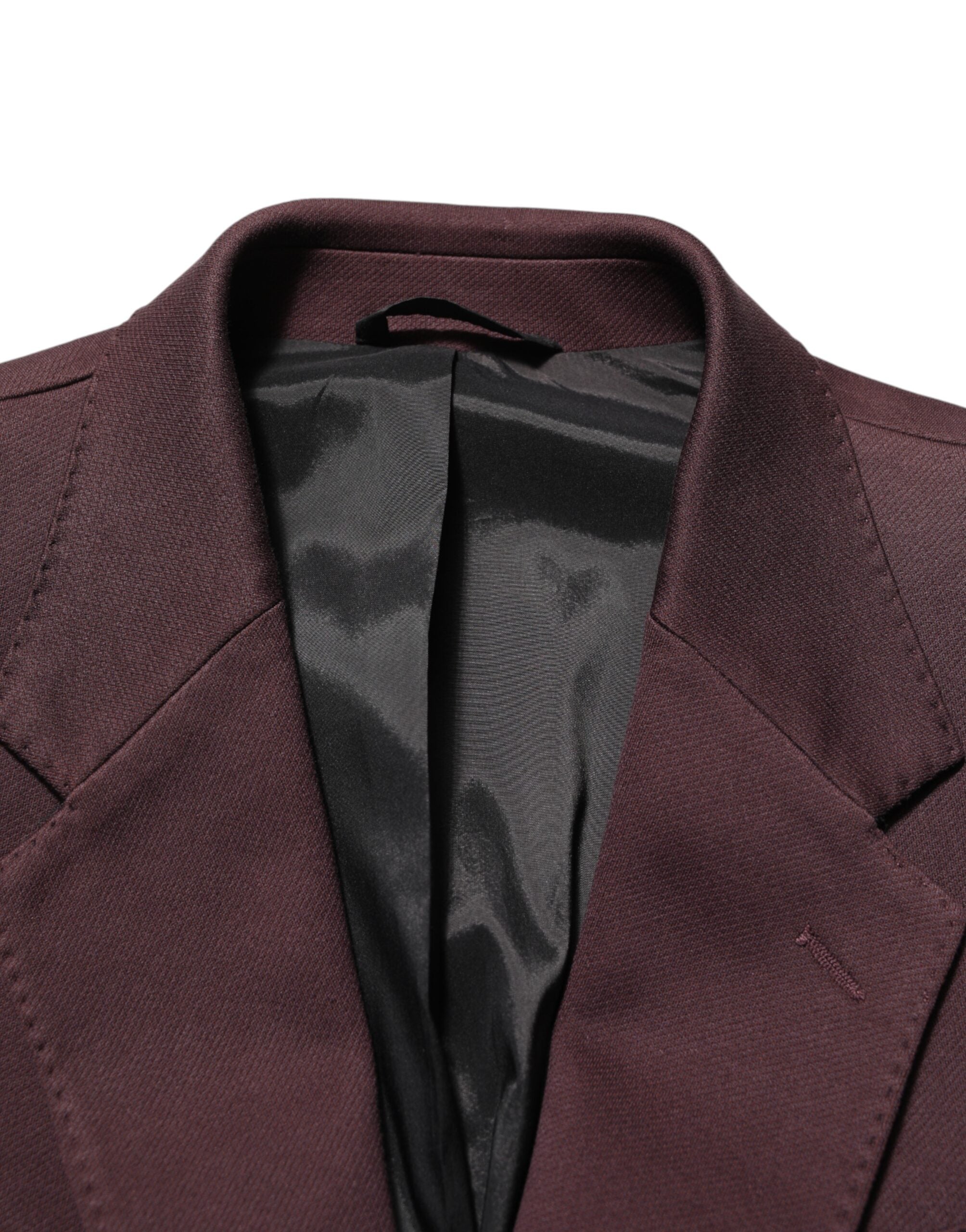 New Dolce & Gabbana Maroon Cotton 2 Buttons Suit Jacket Blazer