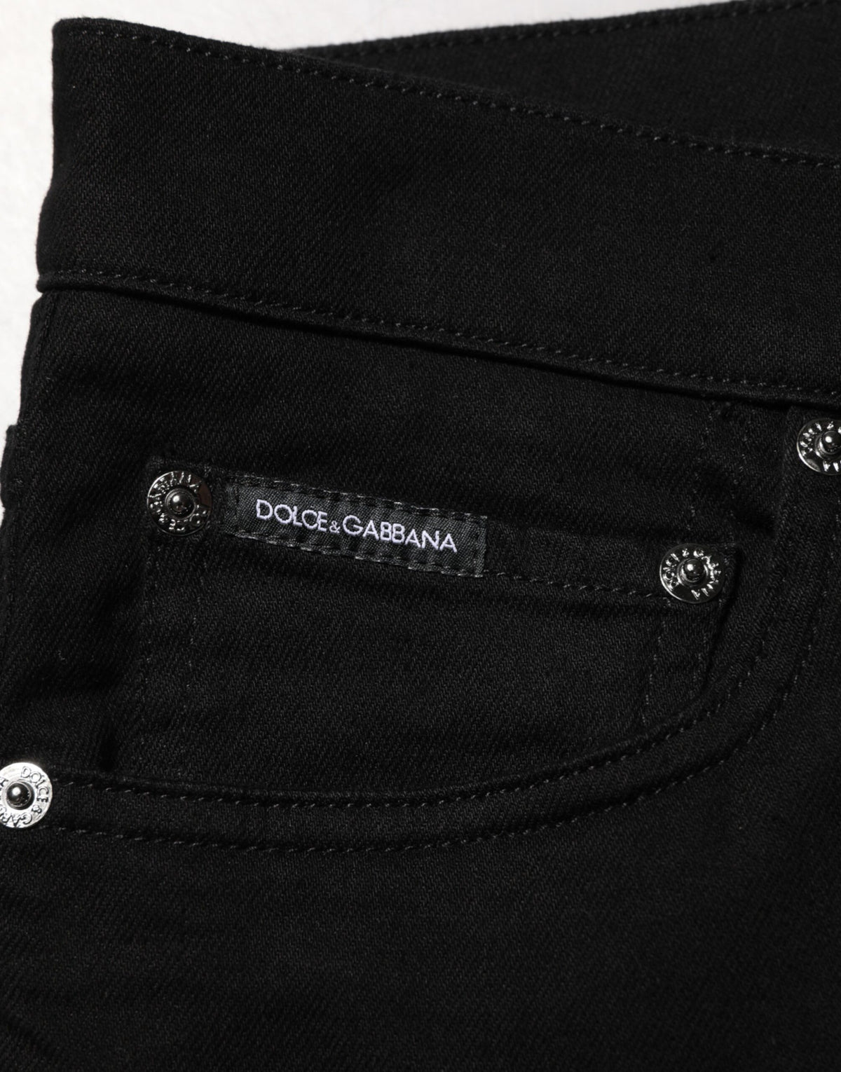 New Dolce & Gabbana Black Cotton Stretch Slim Fit Men Denim Jeans