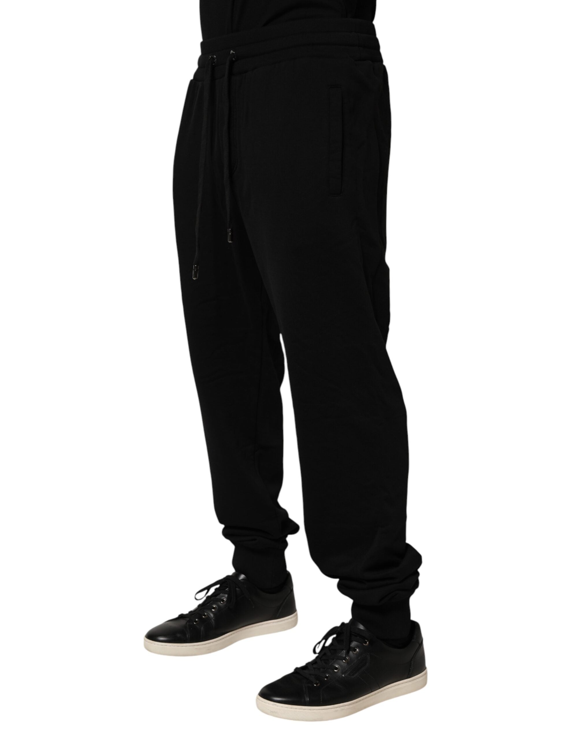 Dolce & Gabbana Black DG Logo Cotton Jogger Sweatpants Pants