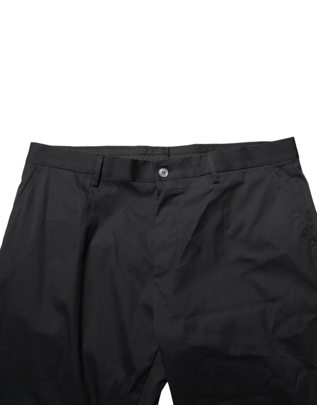 New Dolce & Gabbana Black Cotton Formal Dress Men Trouser Pants