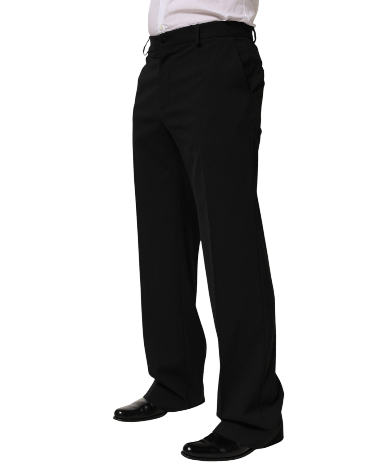 Dolce & Gabbana Black Wool Formal Dress Men Trouser Pants