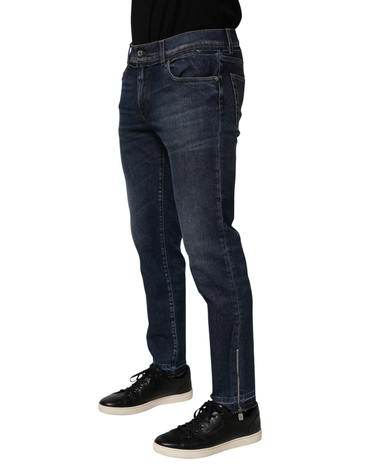 New Dolce & Gabbana Blue Cotton Stretch Skinny Men Denim Jeans