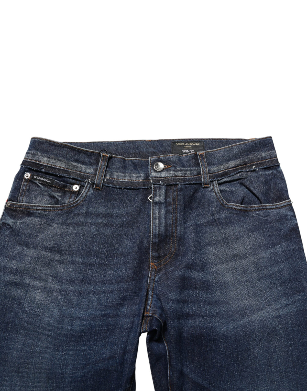 New Dolce & Gabbana Blue Cotton Stretch Skinny Men Denim Jeans