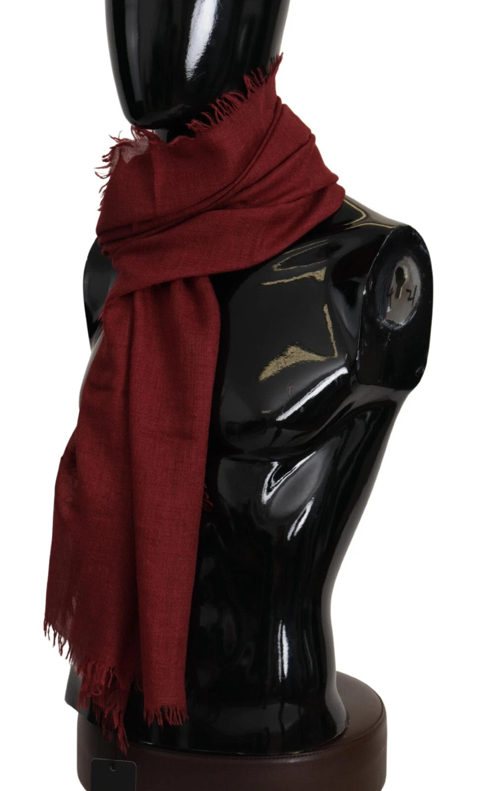New Dolce & Gabbana Red DG Crown Cashmere Silk Shawl Fringe Wrap Scarf
