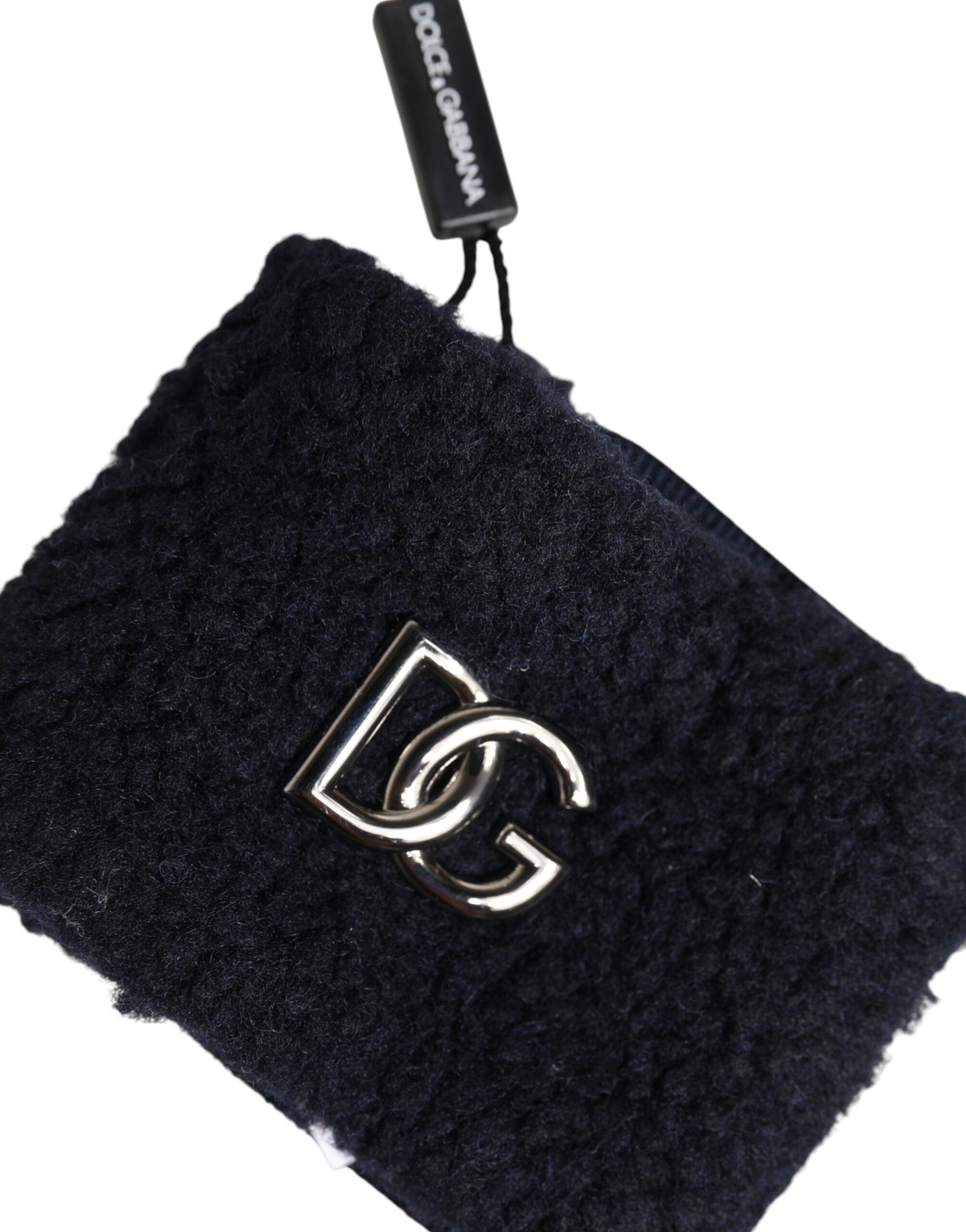 New Dolce & Gabbana Black Logo Plaque Men One Size Wristband