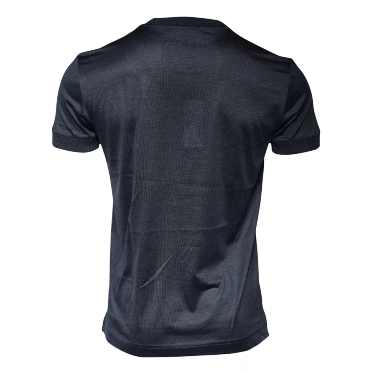 New Dolce & Gabbana Blue Silk Crew Neck Short Sleeves Men T-shirt