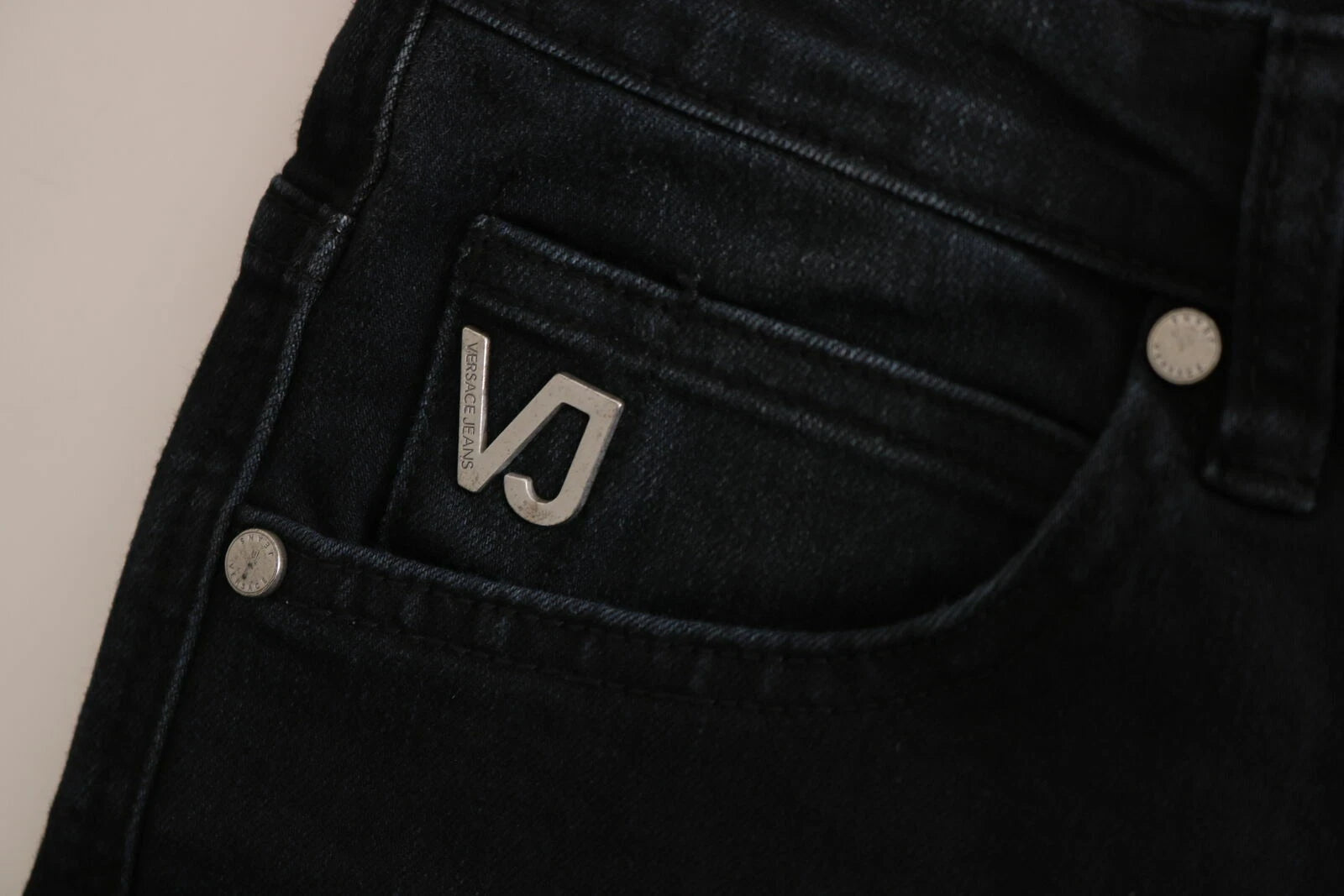 Versace Jeans Couture Dark Black Dora Slim Fit Denim Pants