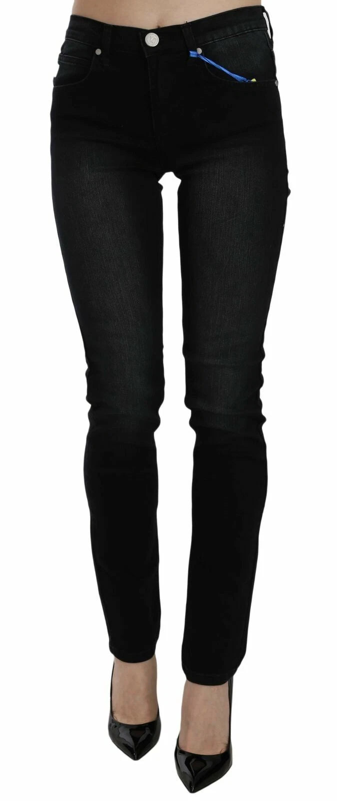 Versace Jeans Couture Dark Black Dora Slim Fit Denim Pants
