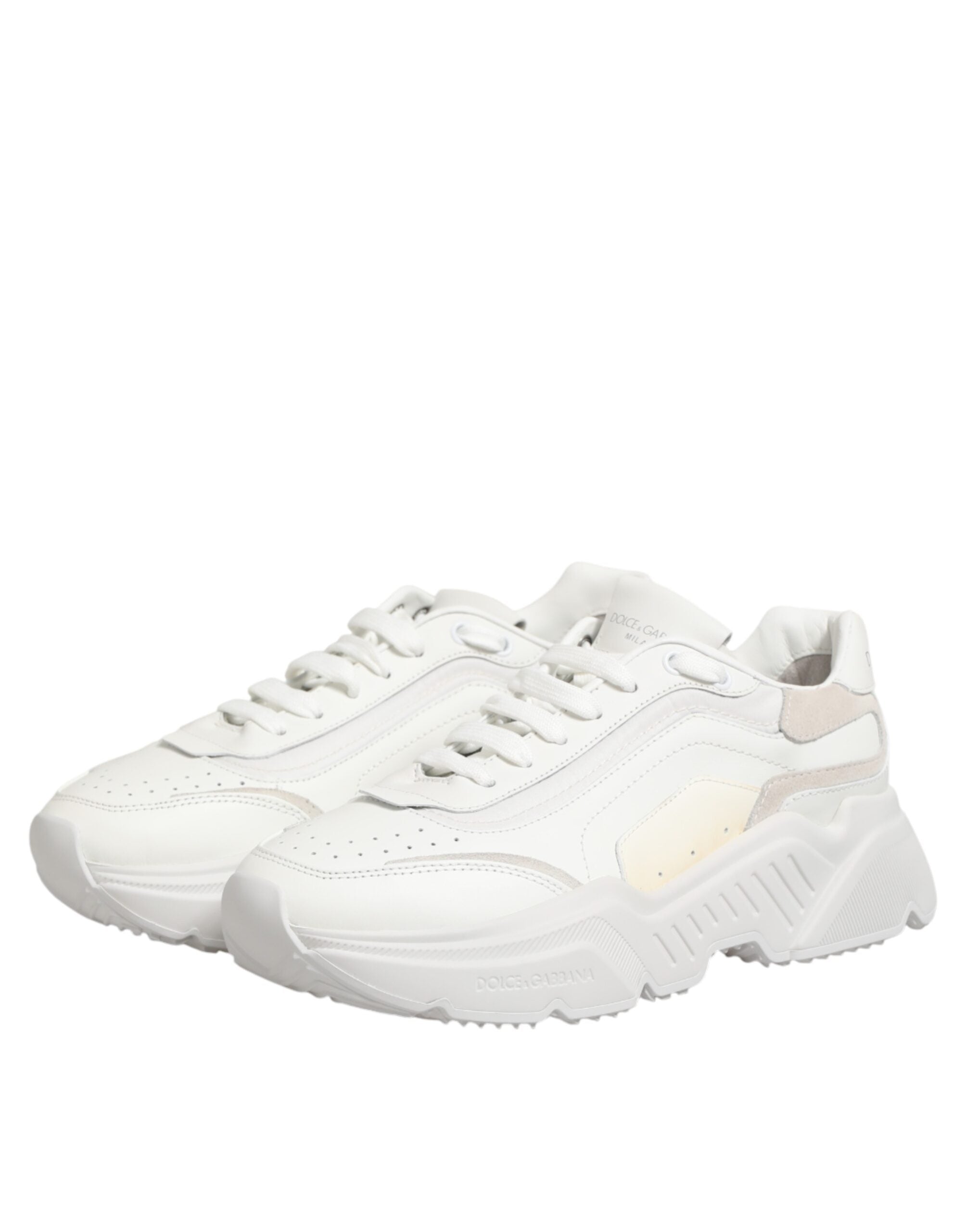 Pre-Owned Dolce & Gabbana White Leather Daymaster Low Top Sneakers Shoes