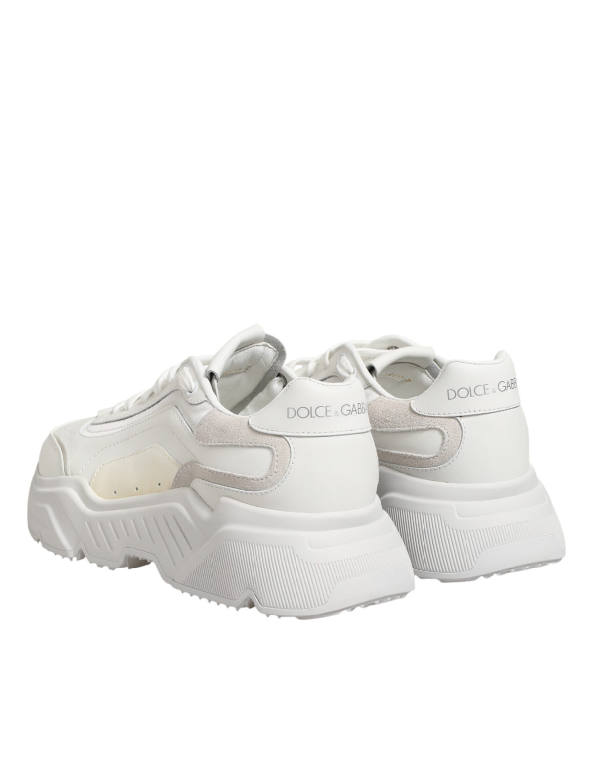 Pre-Owned Dolce & Gabbana White Leather Daymaster Low Top Sneakers Shoes Women's - Very Good