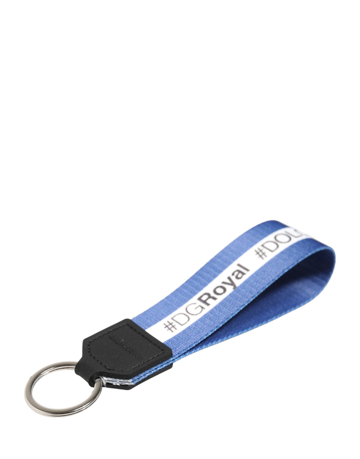 Dolce & Gabbana White Blue Logo PVC Holder Keychain Keyring