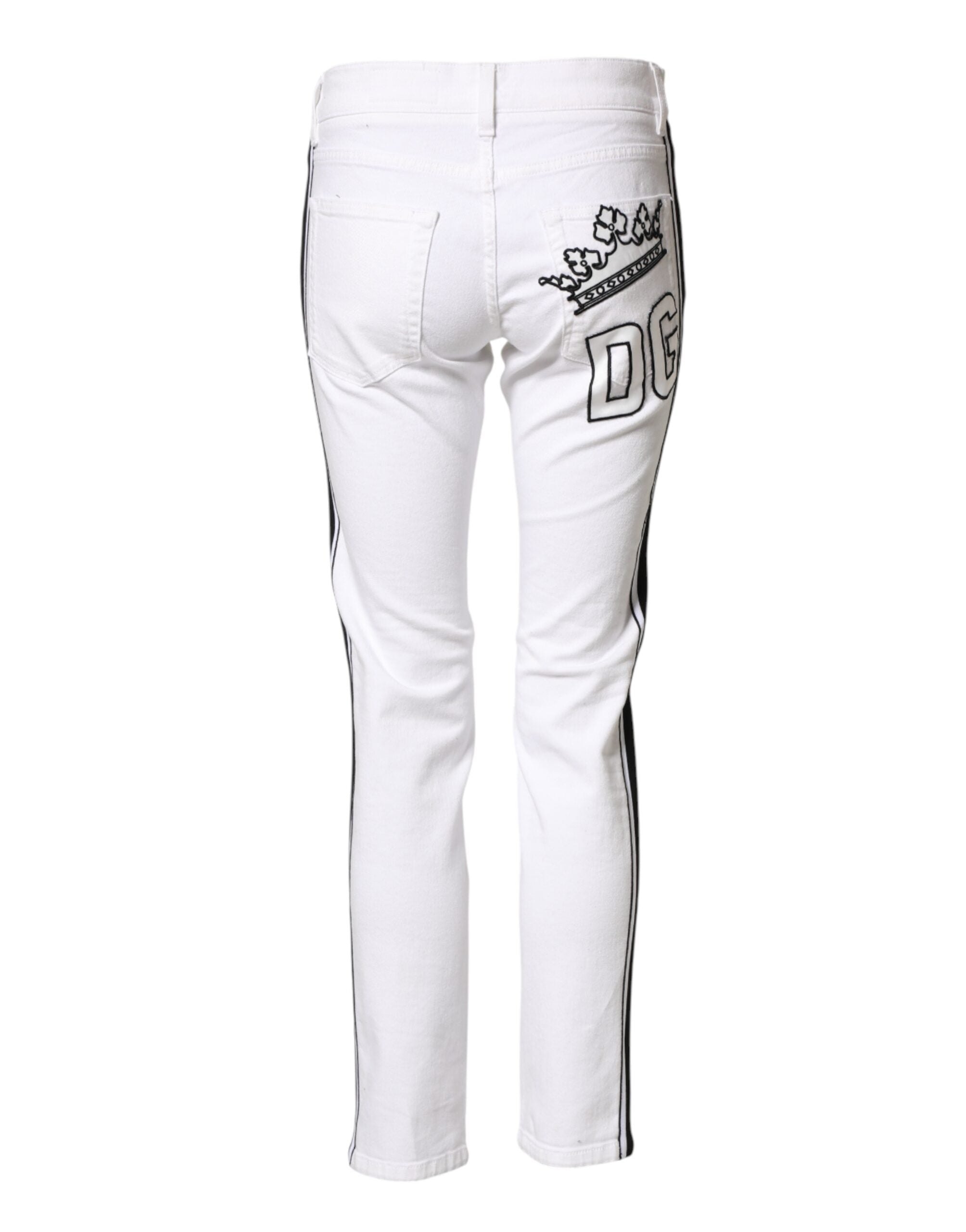Dolce & Gabbana White Cotton Stretch Skinny Men Denim Jeans