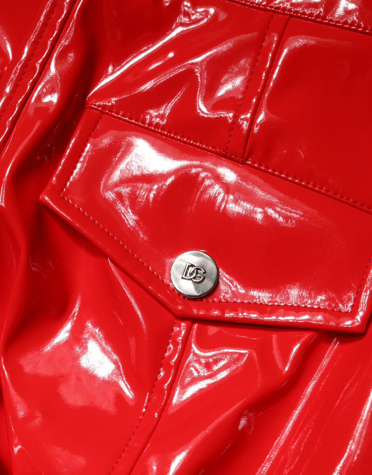 New Dolce & Gabbana Red Glossy Cargo Boot Cut Pants