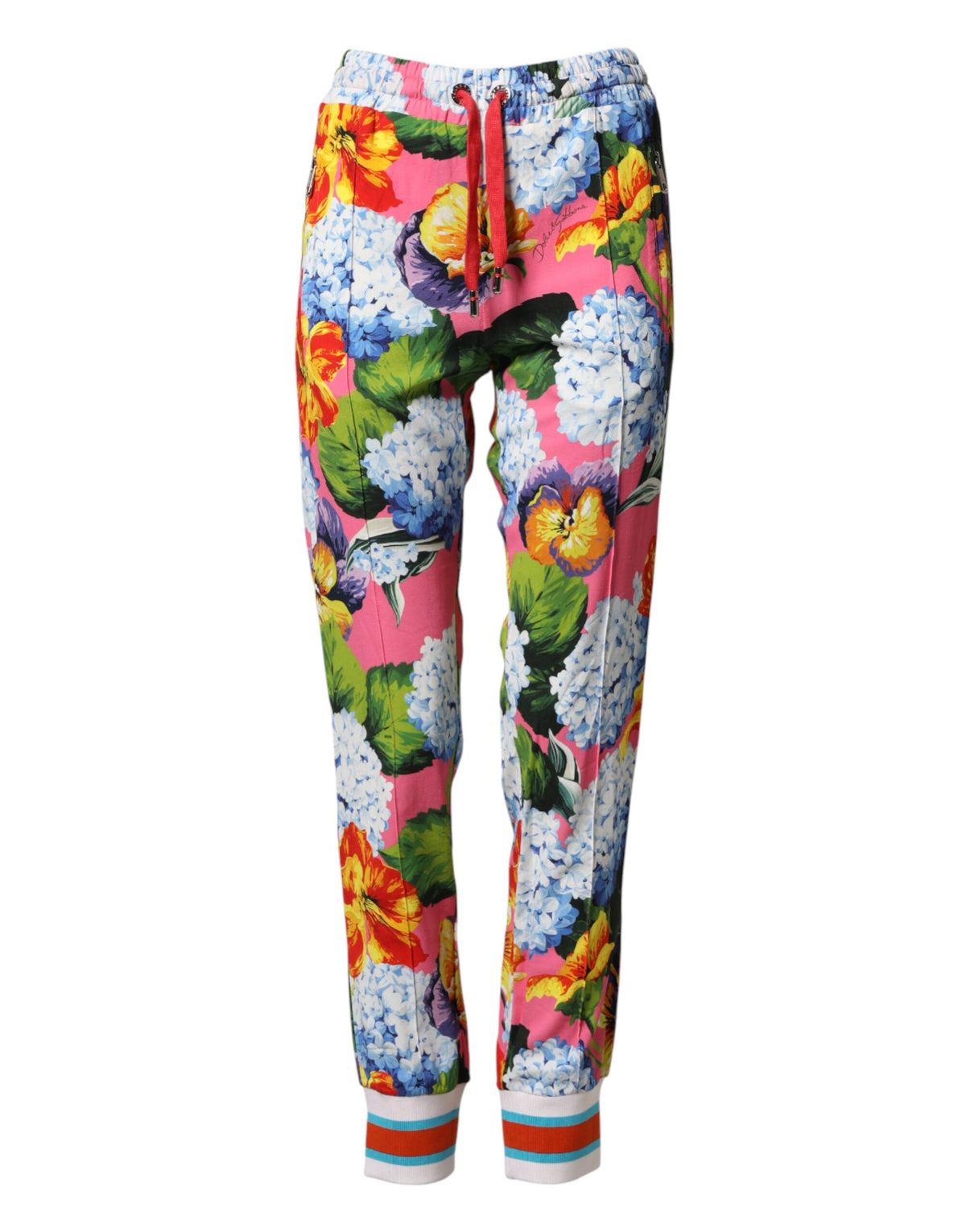 New Dolce & Gabbana Floral Mid Waist Jogger Pants