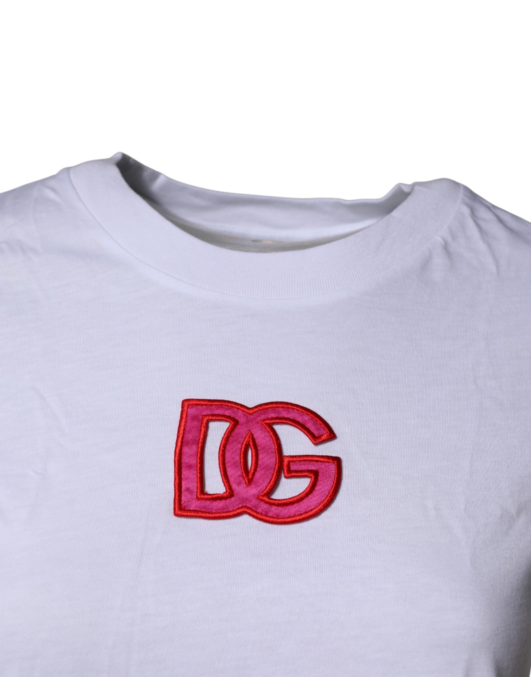 Dolce & Gabbana White DG Logo Crew Neck Short Sleeves T-shirt