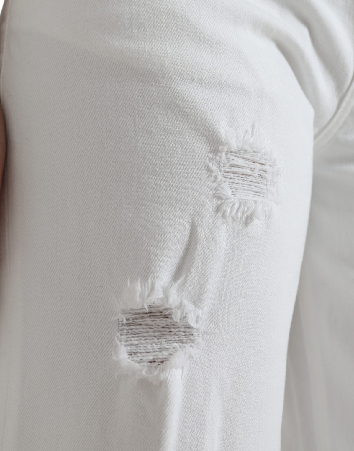New Dolce & Gabbana Wide Leg White Cotton Cropped Denim Jeans