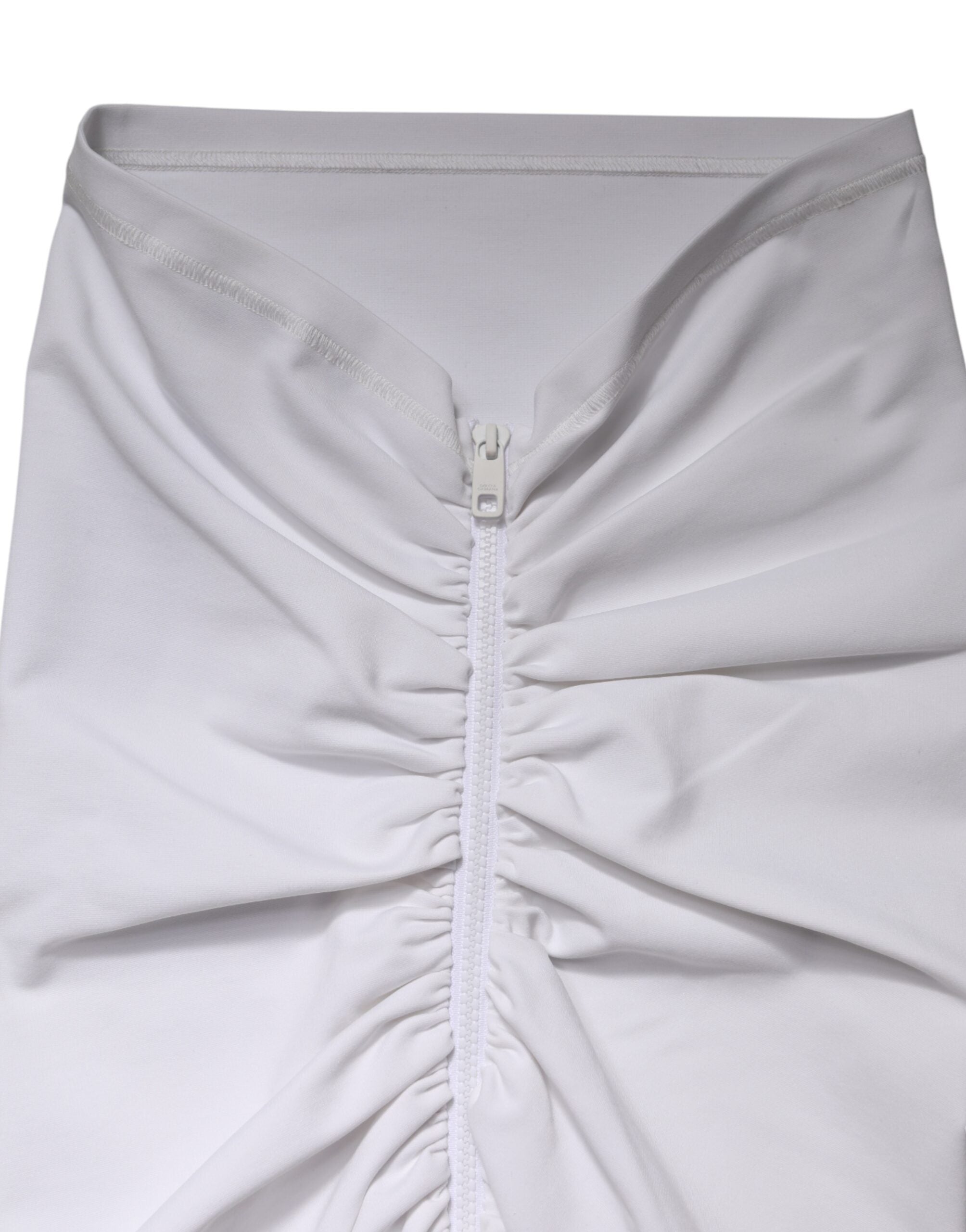 New Dolce & Gabbana White Pencil Cut High Waist Mini Skirt