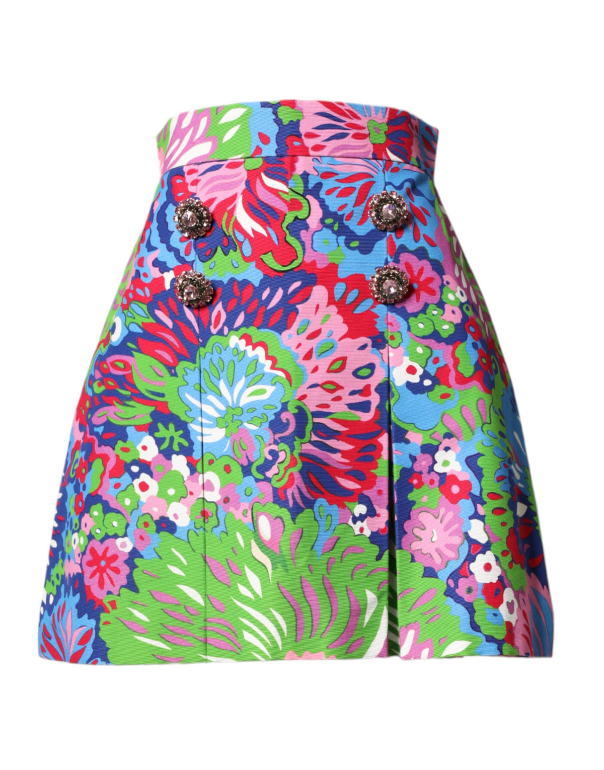 New Dolce & Gabbana Floral Buttoned High Waist Mini Shorts
