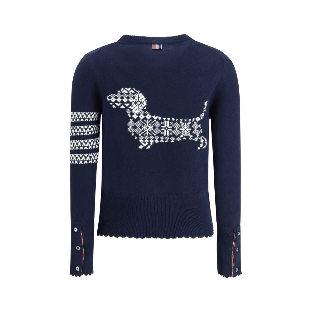 Thom Browne Blue Wool Sweatshirt
