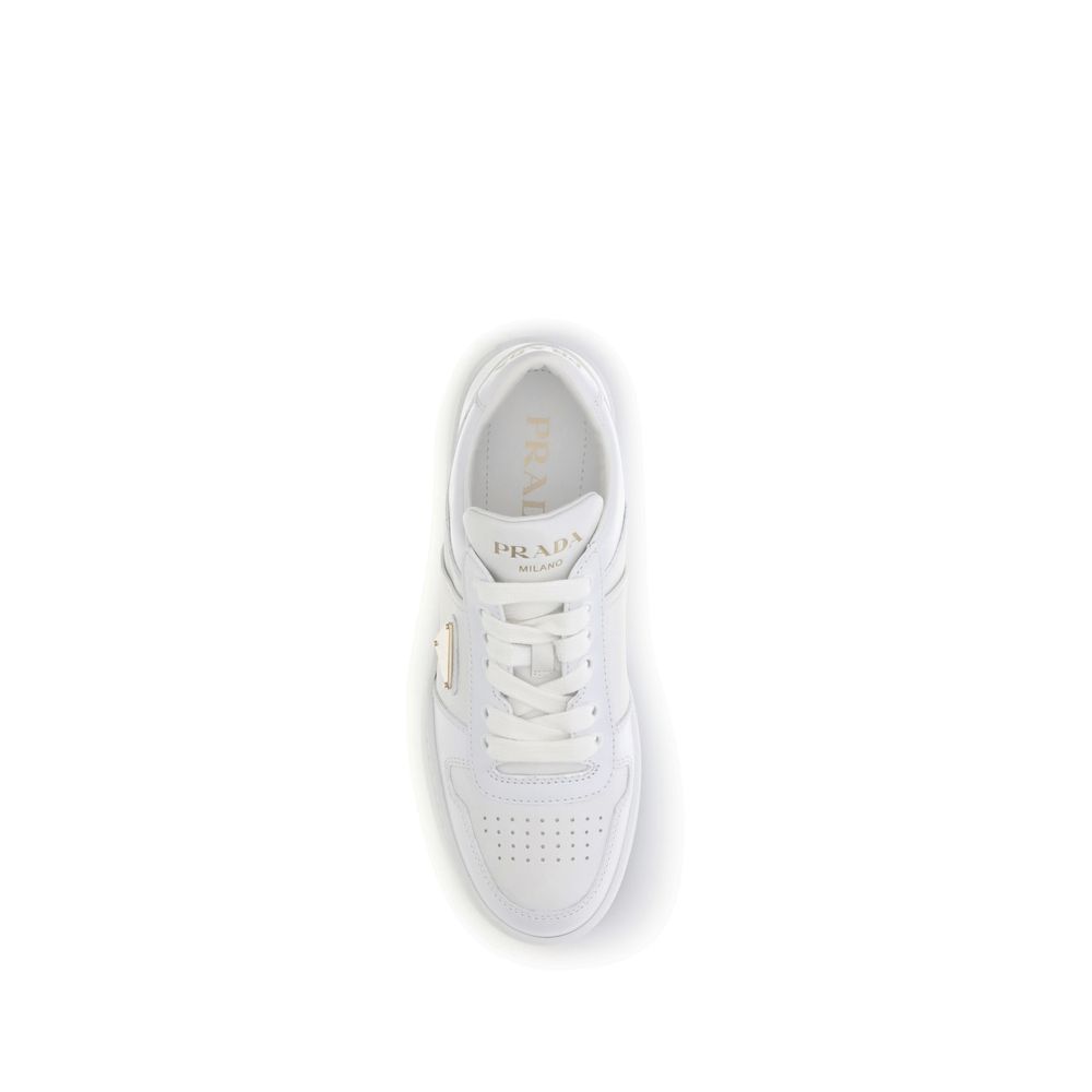 Prada White Leather Platform Sneakers