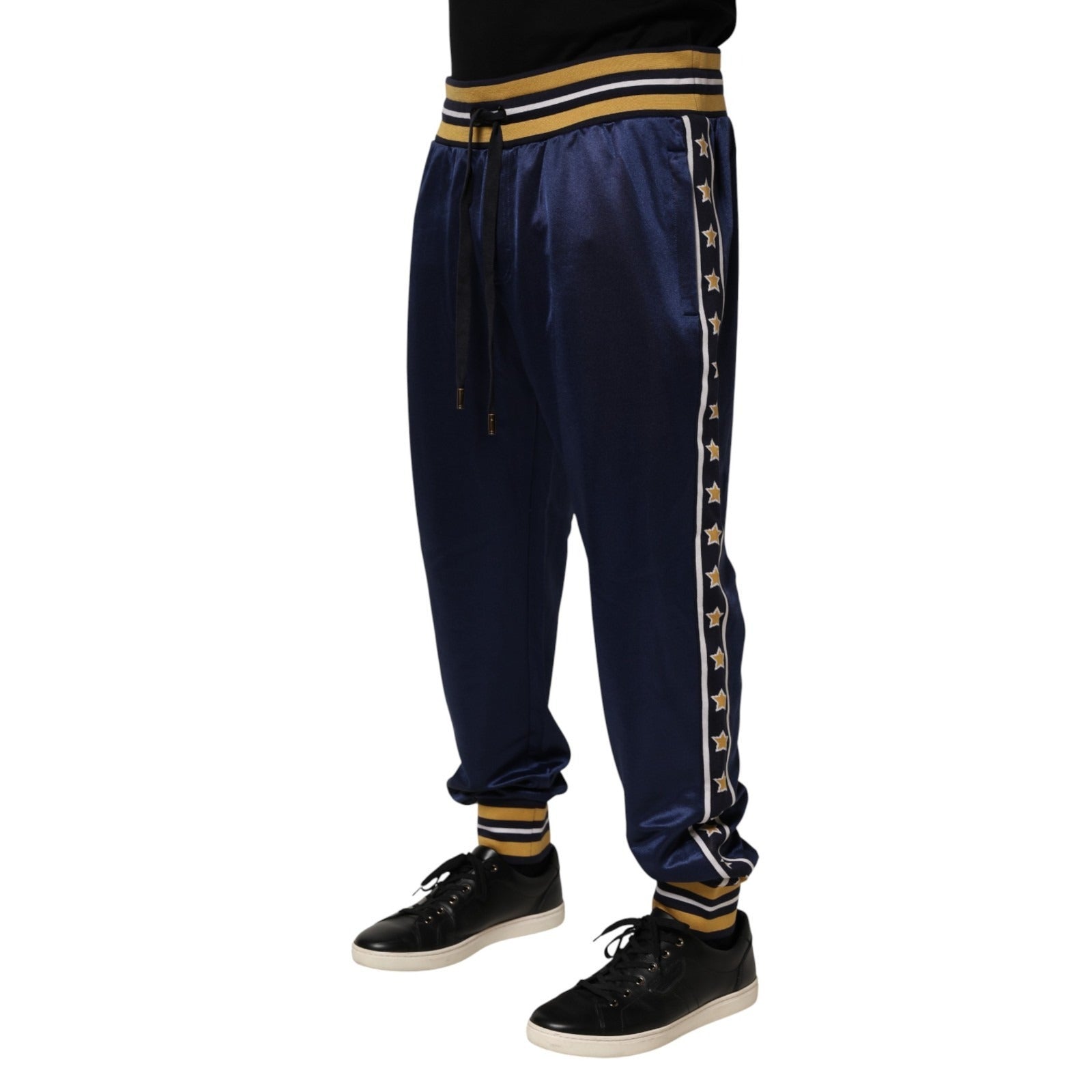 Pre-Owned Dolce & Gabbana Blue Nylon Jogger Mid Waist Trouser Pants