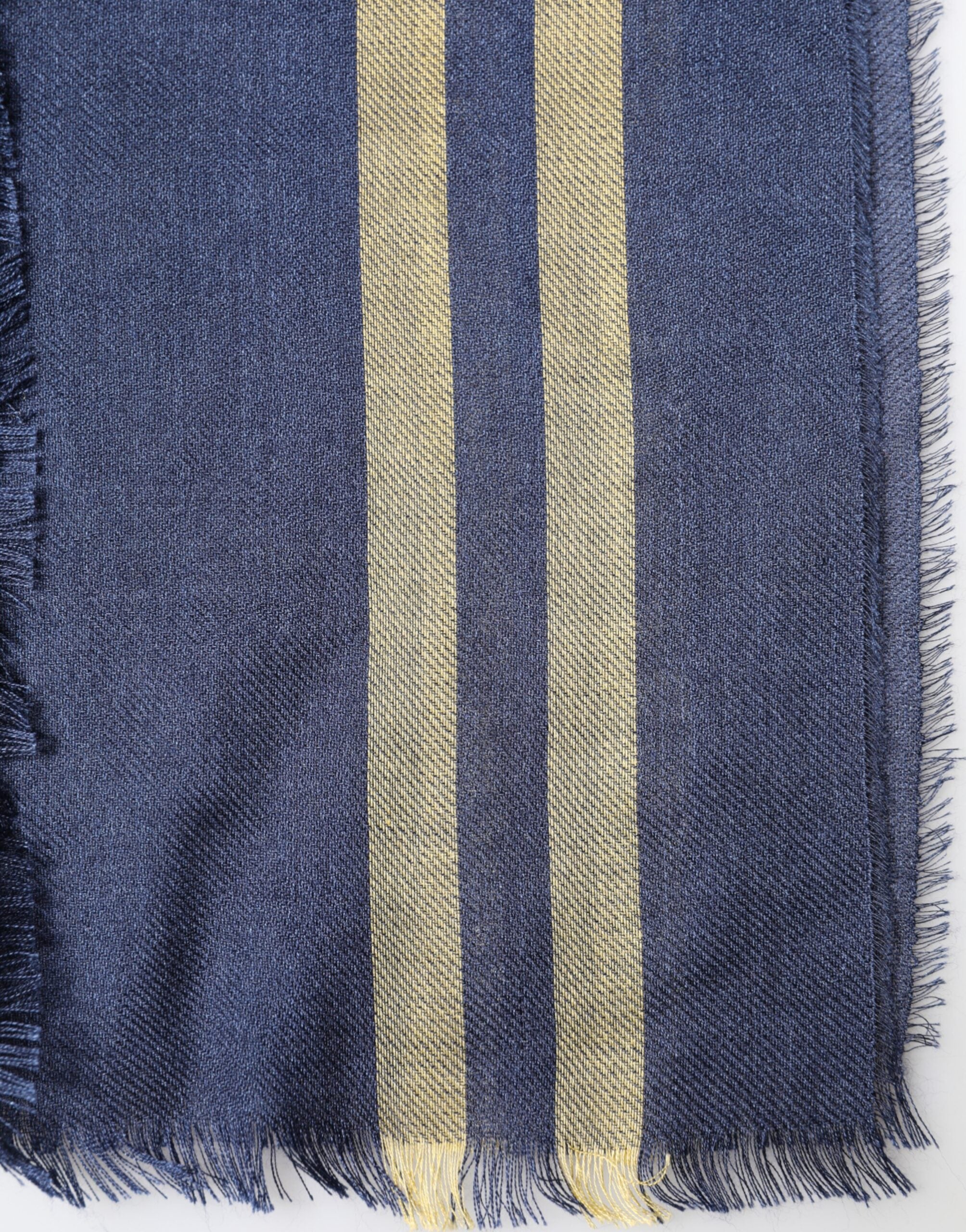 Dolce & Gabbana Blue Cashmere Neck Wrap Shawl Fringes Scarf