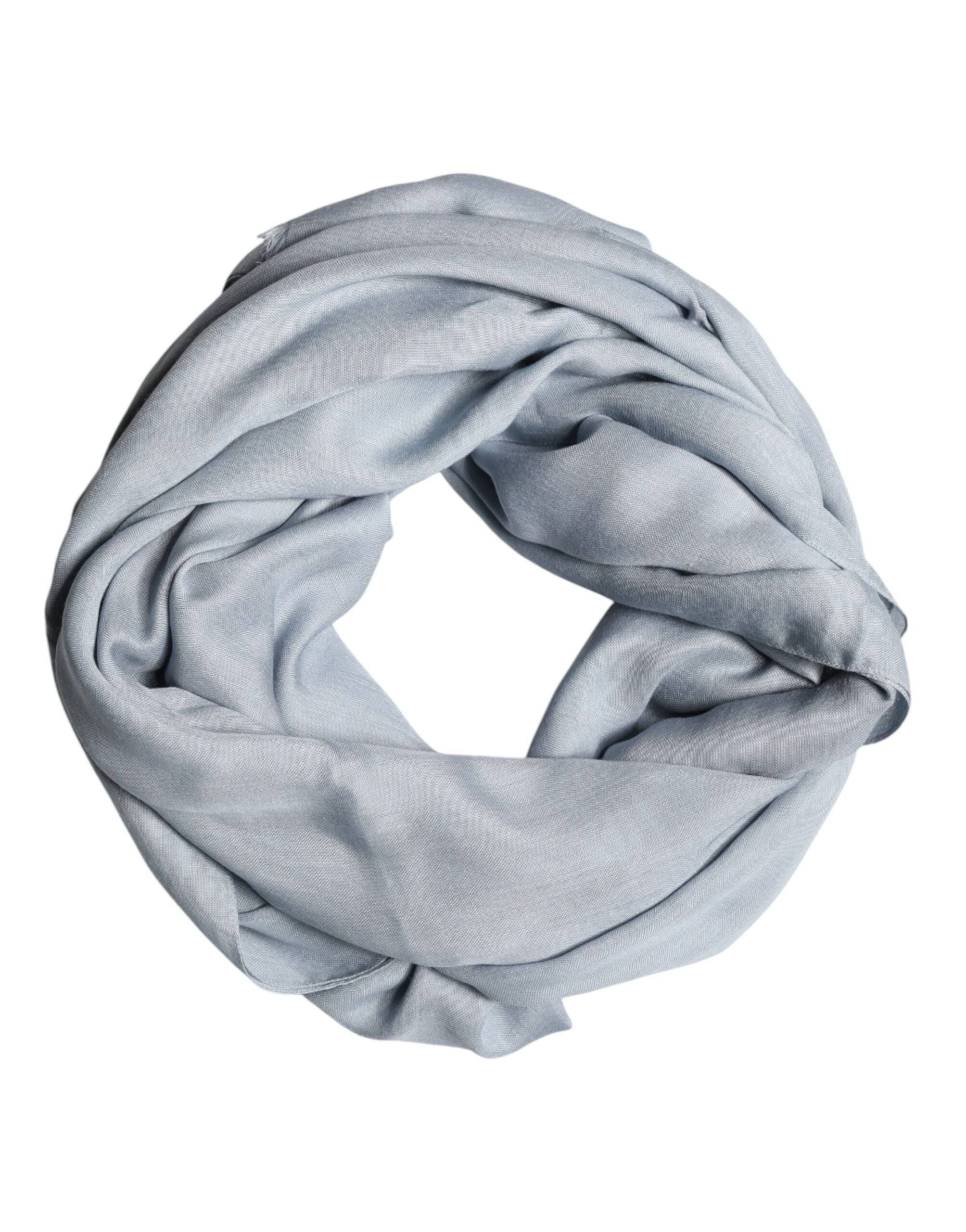 Dolce & Gabbana Light Blue Cashmere Knitted Shawl Scarf