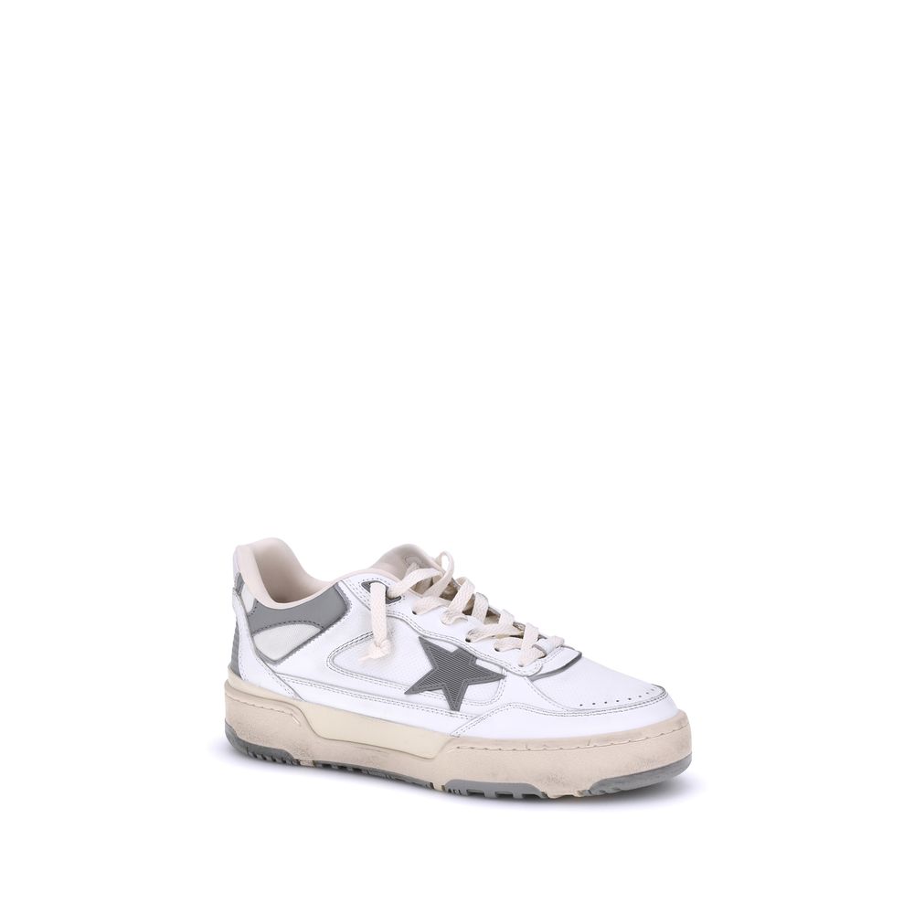 Golden Goose Gray Leather Chunky Sneakers